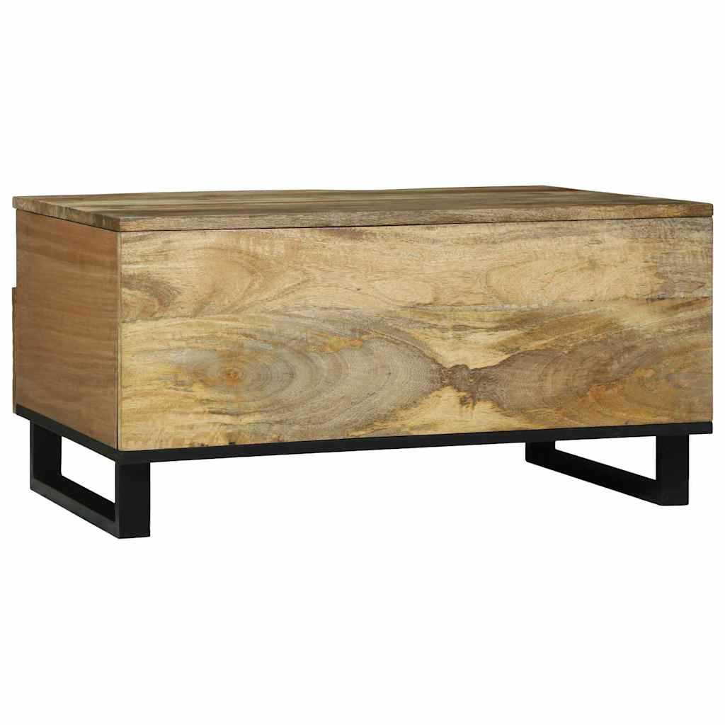 Salontafel Bruin en zwart 80 x 54 x 40 cm Massief acaciahout is nu te koop bij PeponiXL, paradijselijk wonen!