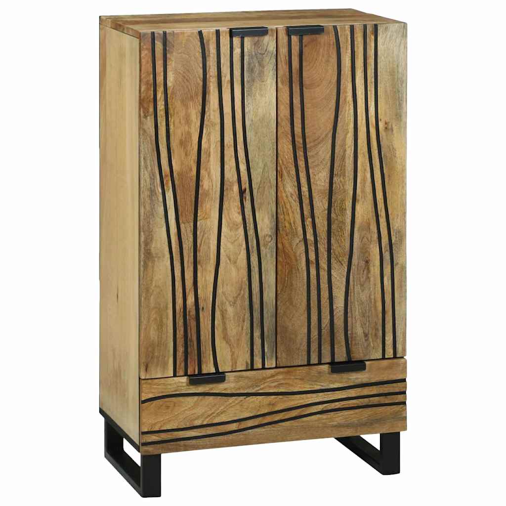 Highboard met lade Bruin 60 x 33 x 100 cm massief mangohout is nu te koop bij PeponiXL, paradijselijk wonen!