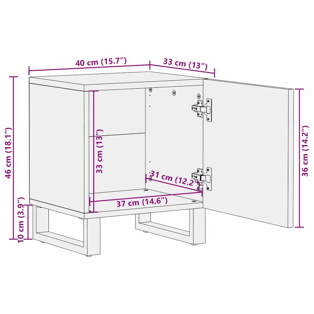 Nachtkastje 2 pcs Wit en zwart 40 x 33 x 46 cm is nu te koop bij PeponiXL, paradijselijk wonen!