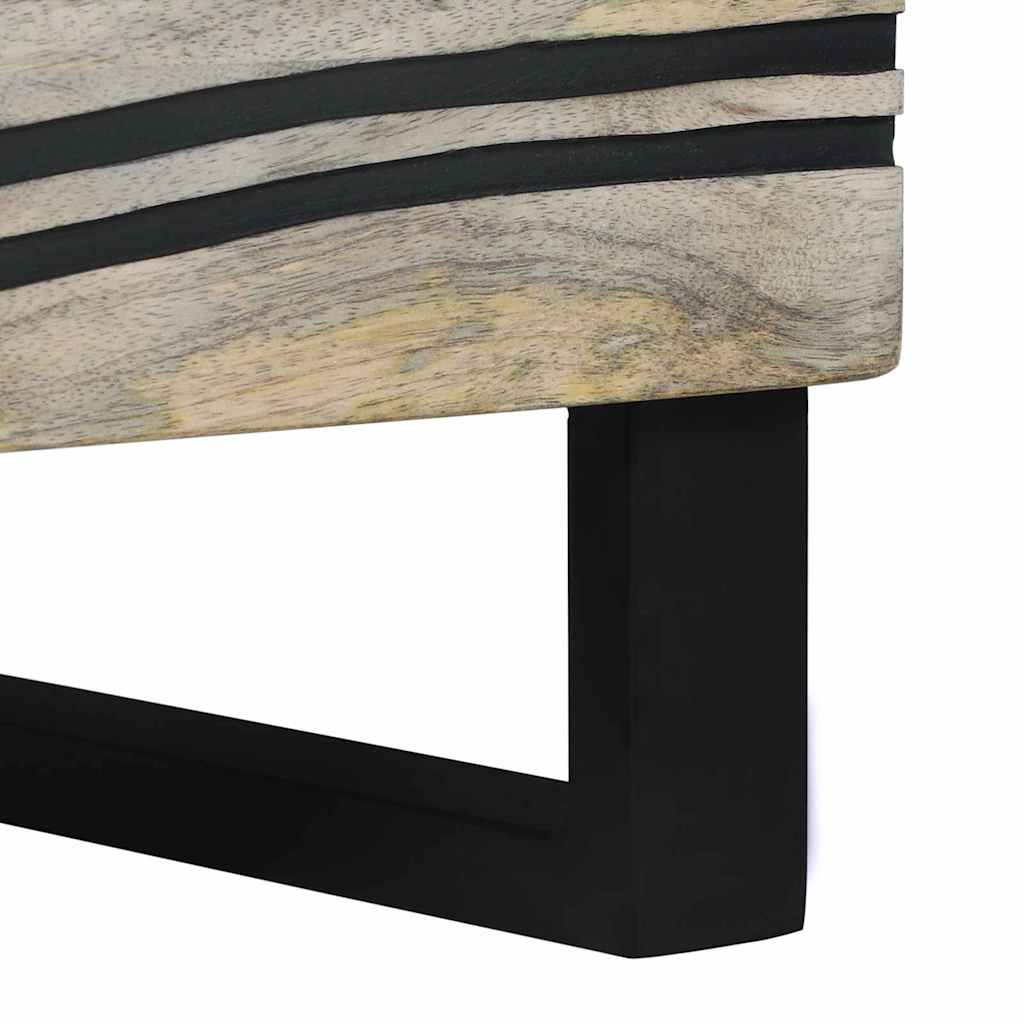 Nachtkastje Wit en zwart 40 x 33 x 46 cm Massief acaciahout is nu te koop bij PeponiXL, paradijselijk wonen!