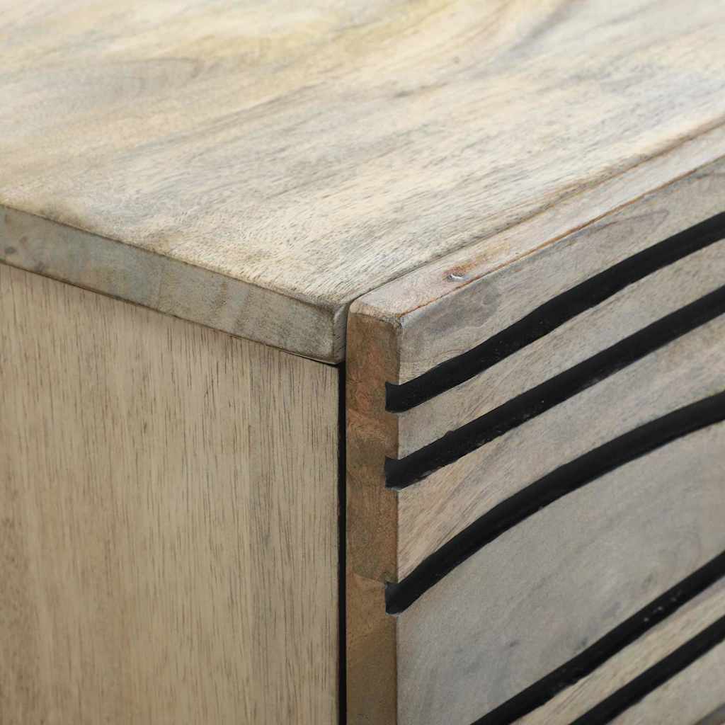 Nachtkastje Wit en zwart 50 x 33 x 60 cm Massief acaciahout is nu te koop bij PeponiXL, paradijselijk wonen!