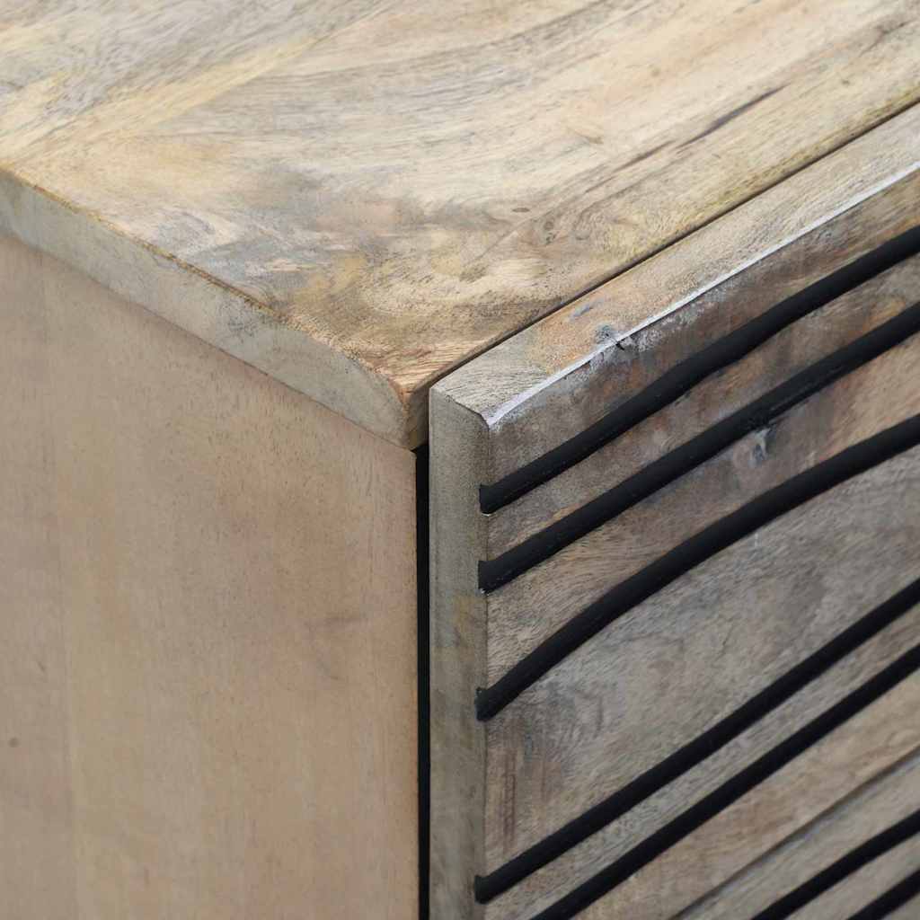 Nachtkastje Wit en zwart 50 x 33 x 62 cm Massief acaciahout is nu te koop bij PeponiXL, paradijselijk wonen!