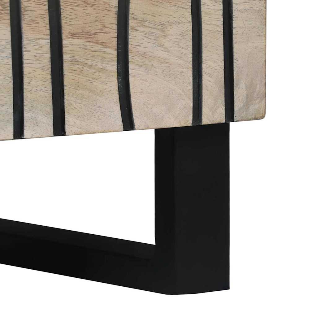 Nachtkastje Wit en zwart 50 x 33 x 60 cm Massief acaciahout is nu te koop bij PeponiXL, paradijselijk wonen!