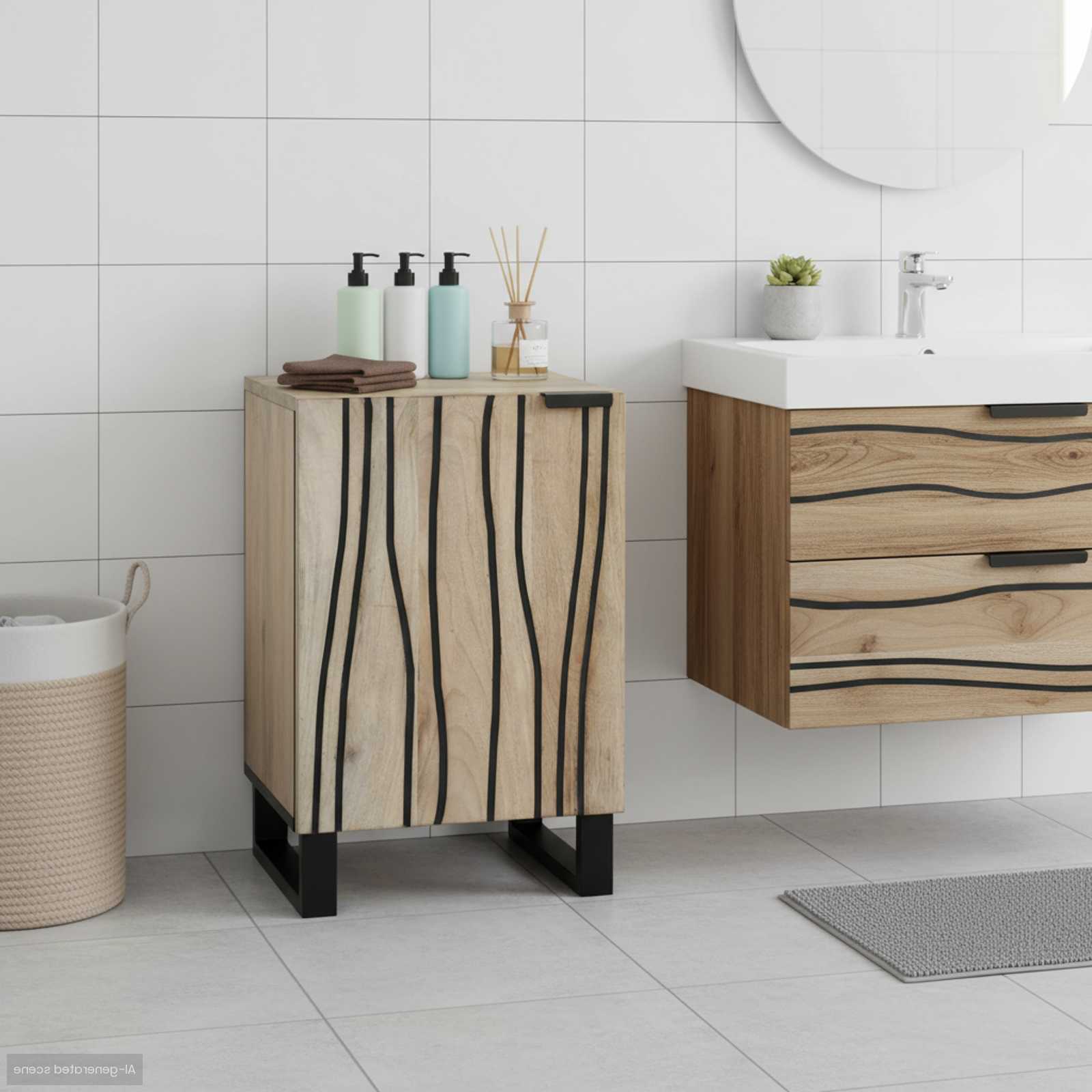 Badkamertenk te kast Wit 38 x 33,5 x 58 cm Bewerkt hout is nu te koop bij PeponiXL, paradijselijk wonen!