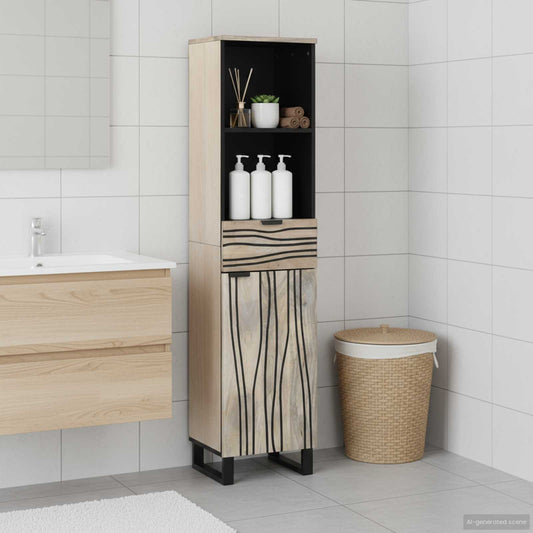 Badkamer wastafelkast Wit 38 x 33 x 160 cm Bewerkt hout is nu te koop bij PeponiXL, paradijselijk wonen!
