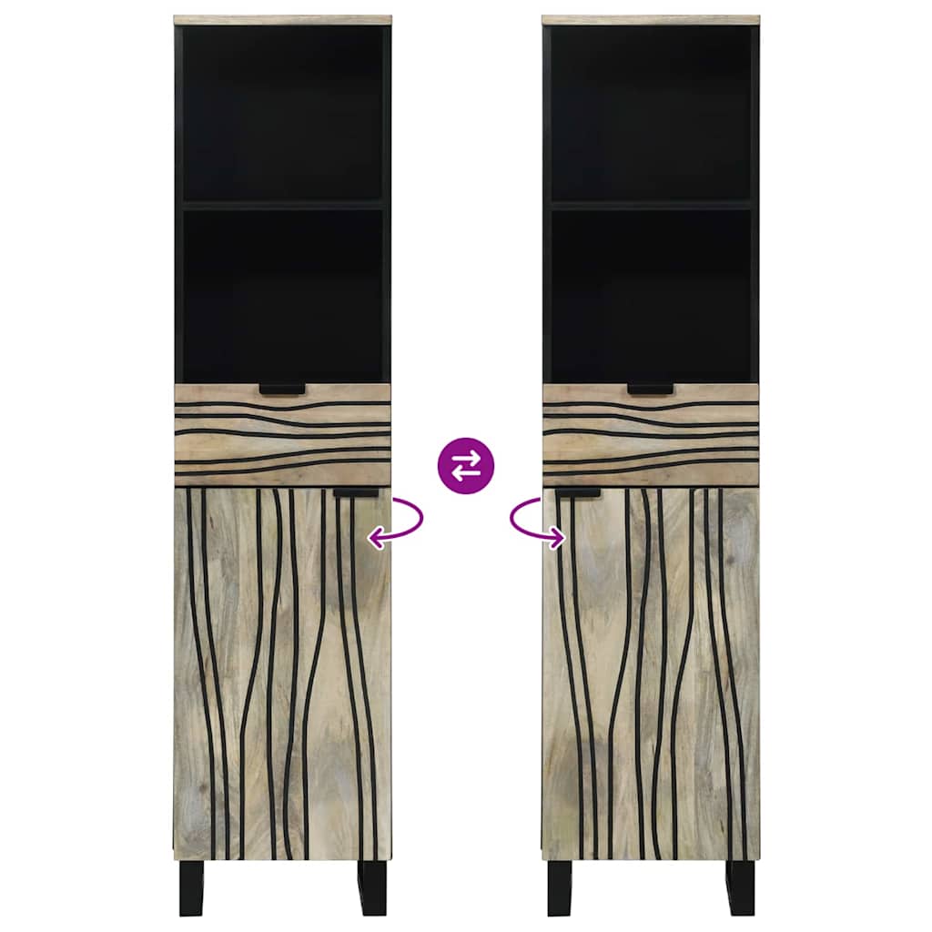 Badkamer wastafelkast Wit 38 x 33 x 160 cm Bewerkt hout is nu te koop bij PeponiXL, paradijselijk wonen!