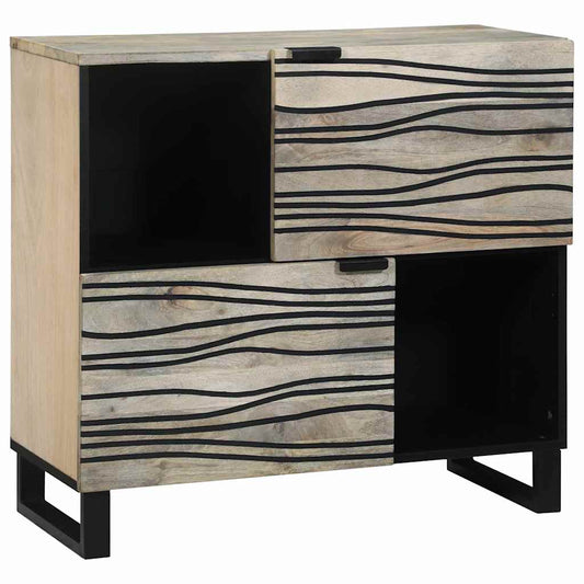 Dressoir Wit 80 x 33 x 75 cm massief mangohout is nu te koop bij PeponiXL, paradijselijk wonen!