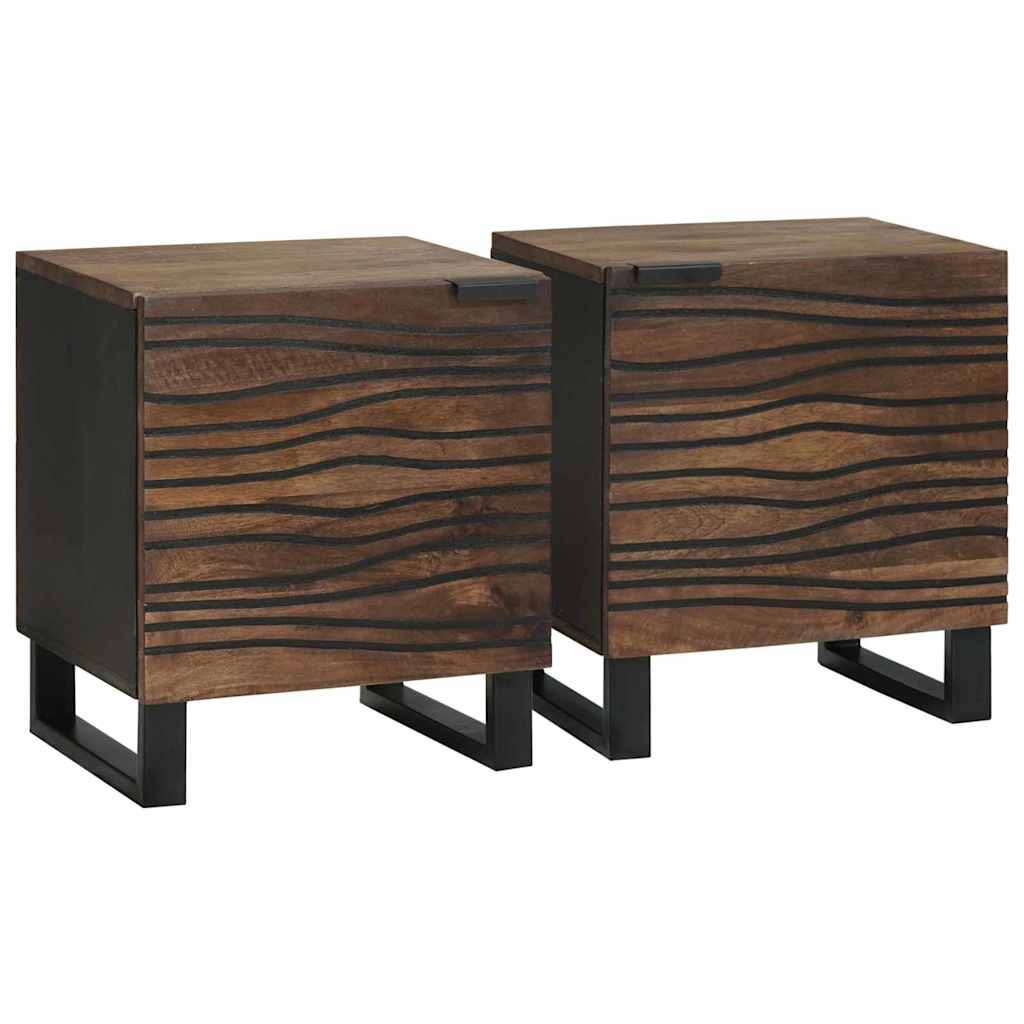 Nachtkastje 2 pcs Walnotenhout 40 x 33 x 46 cm is nu te koop bij PeponiXL, paradijselijk wonen!