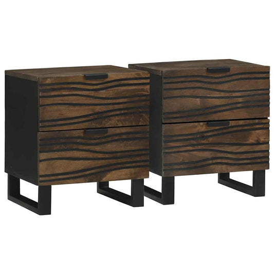 Nachtkastje met lade 2 pcs Walnotenhout 40 x 33 x 46 cm is nu te koop bij PeponiXL, paradijselijk wonen!