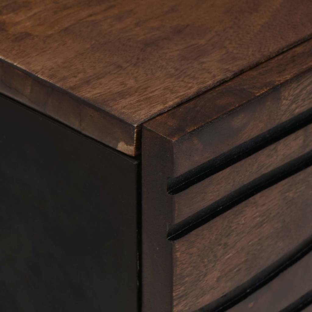 Salontafel Bruin en zwart 100 x 54 x 40 cm Massief acaciahout is nu te koop bij PeponiXL, paradijselijk wonen!