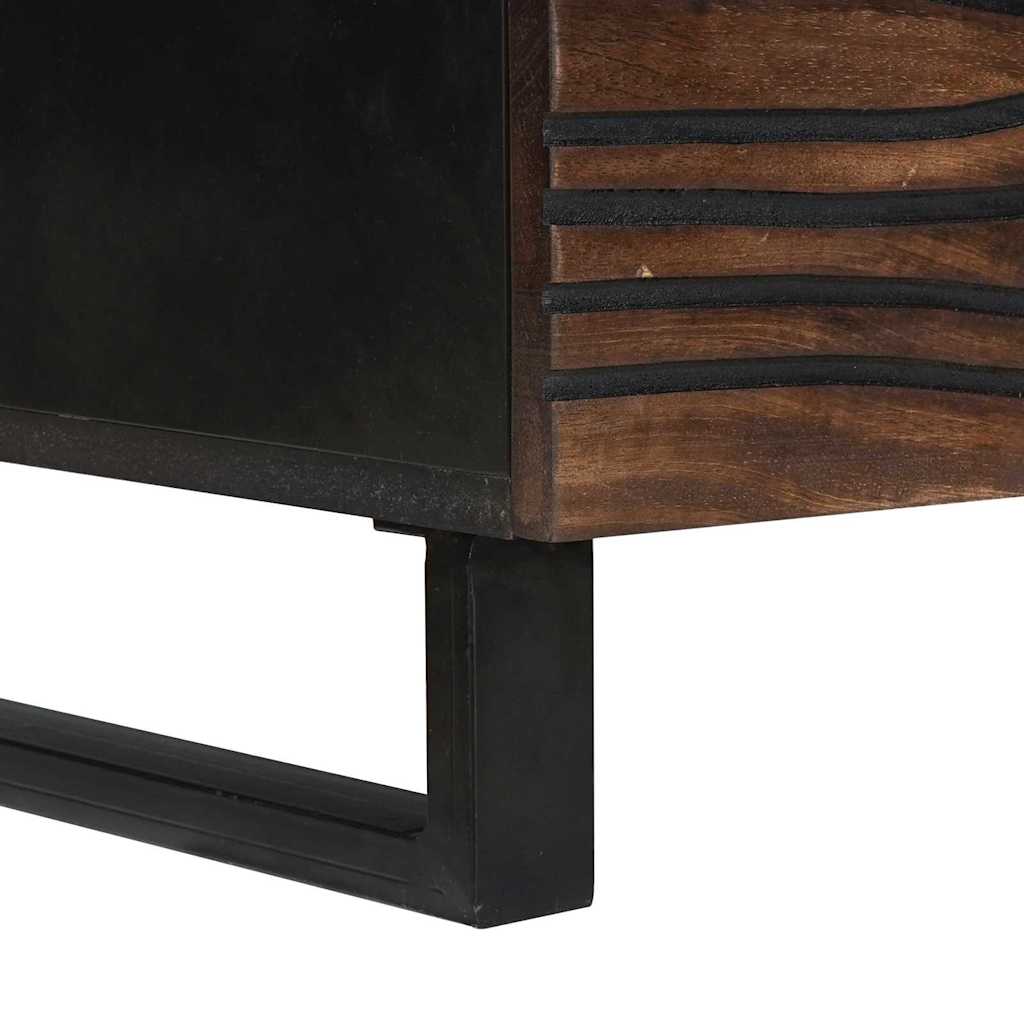 Salontafel Bruin en zwart 100 x 54 x 40 cm Massief acaciahout is nu te koop bij PeponiXL, paradijselijk wonen!