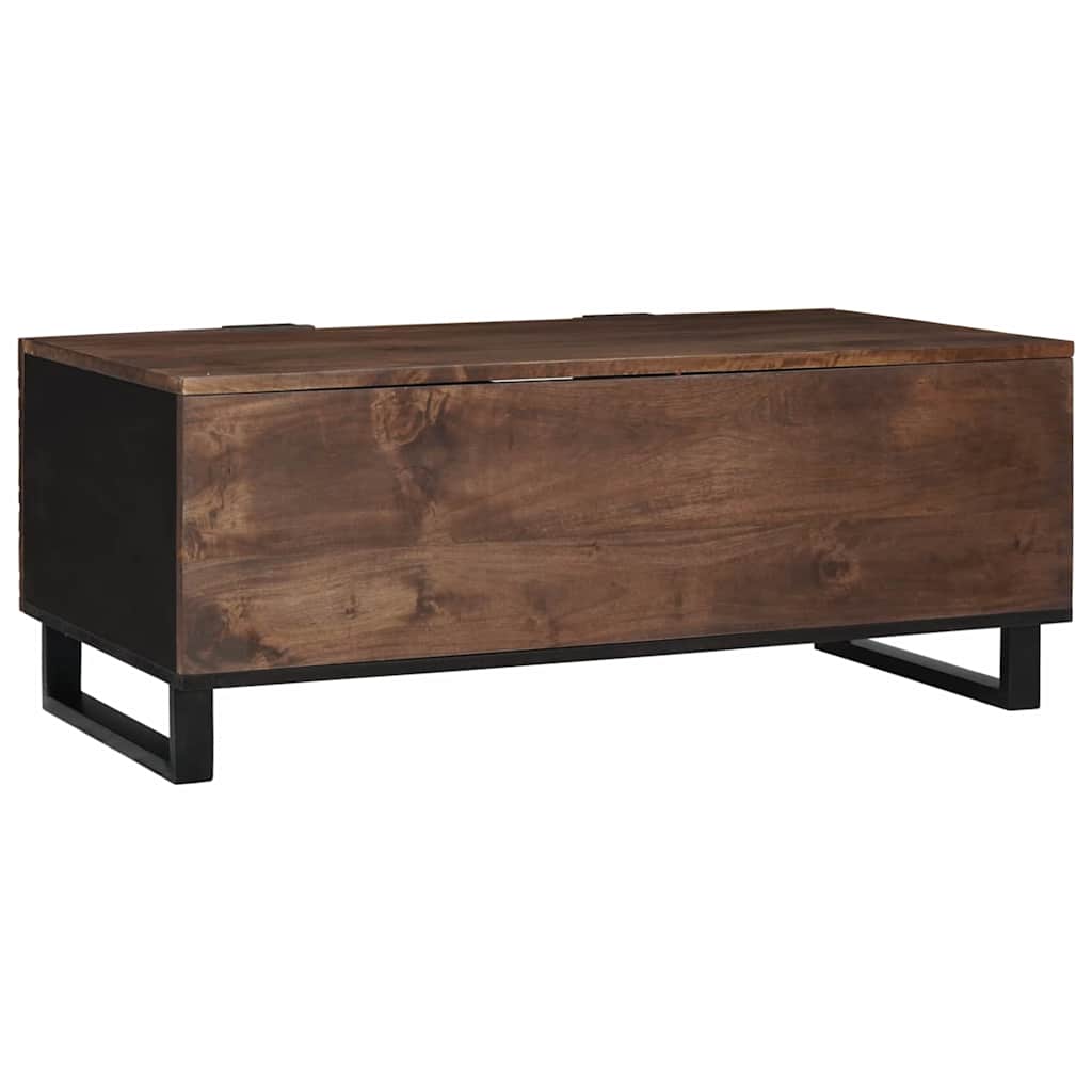Salontafel Bruin en zwart 100 x 54 x 40 cm Massief acaciahout is nu te koop bij PeponiXL, paradijselijk wonen!