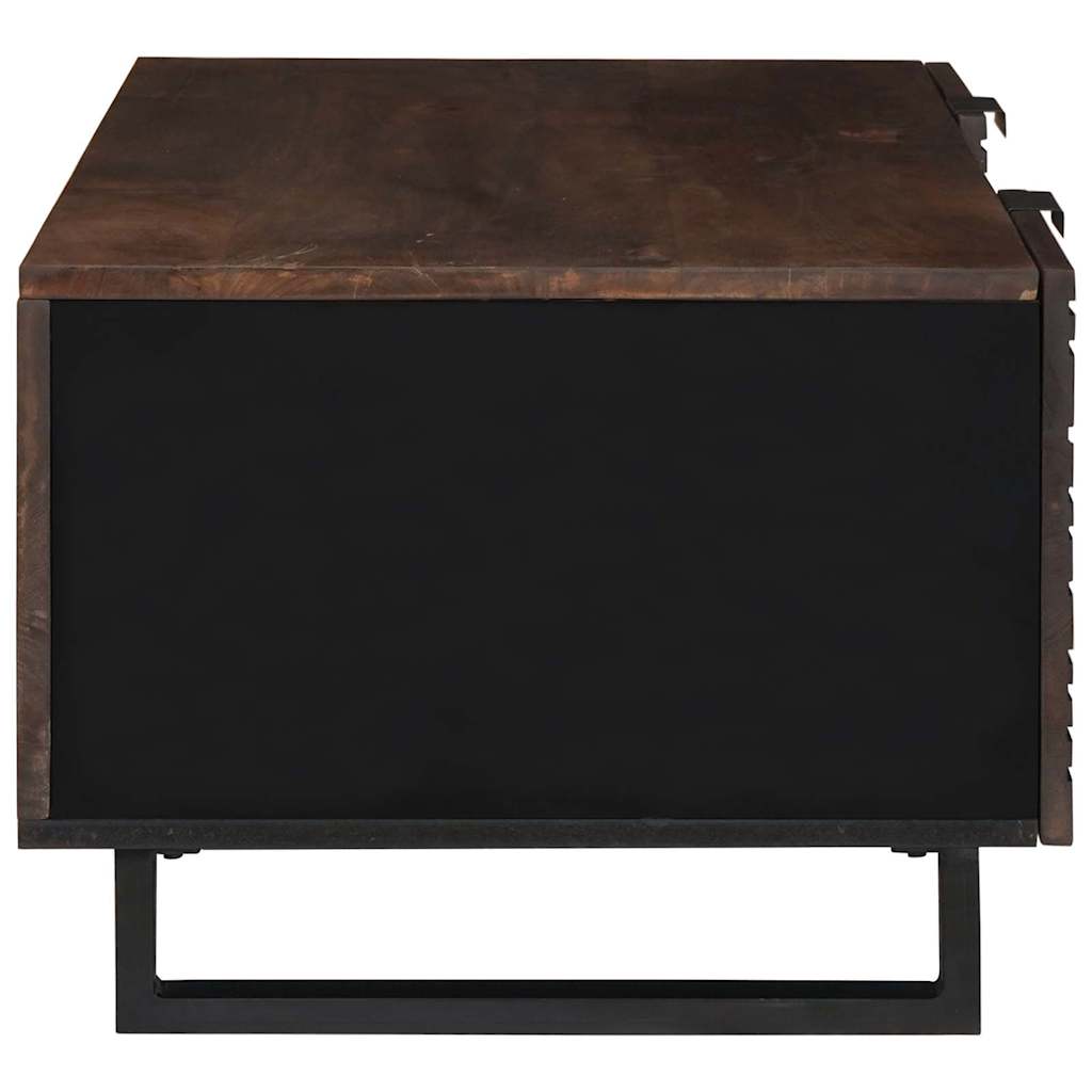 Salontafel Bruin en zwart 100 x 54 x 40 cm Massief acaciahout is nu te koop bij PeponiXL, paradijselijk wonen!