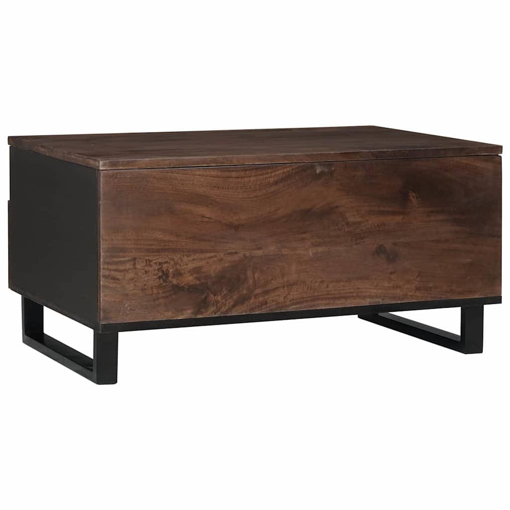 Salontafel Bruin en zwart 80 x 54 x 40 cm Massief acaciahout is nu te koop bij PeponiXL, paradijselijk wonen!