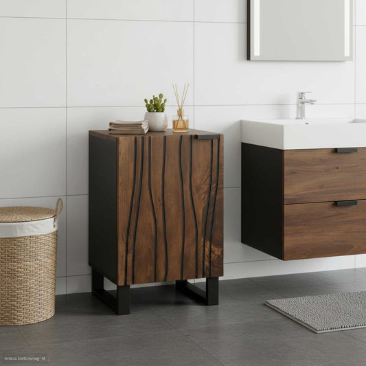 Badkamertenk te kast met plank Walnotenhout 38 x 33,5 x 58 cm is nu te koop bij PeponiXL, paradijselijk wonen!