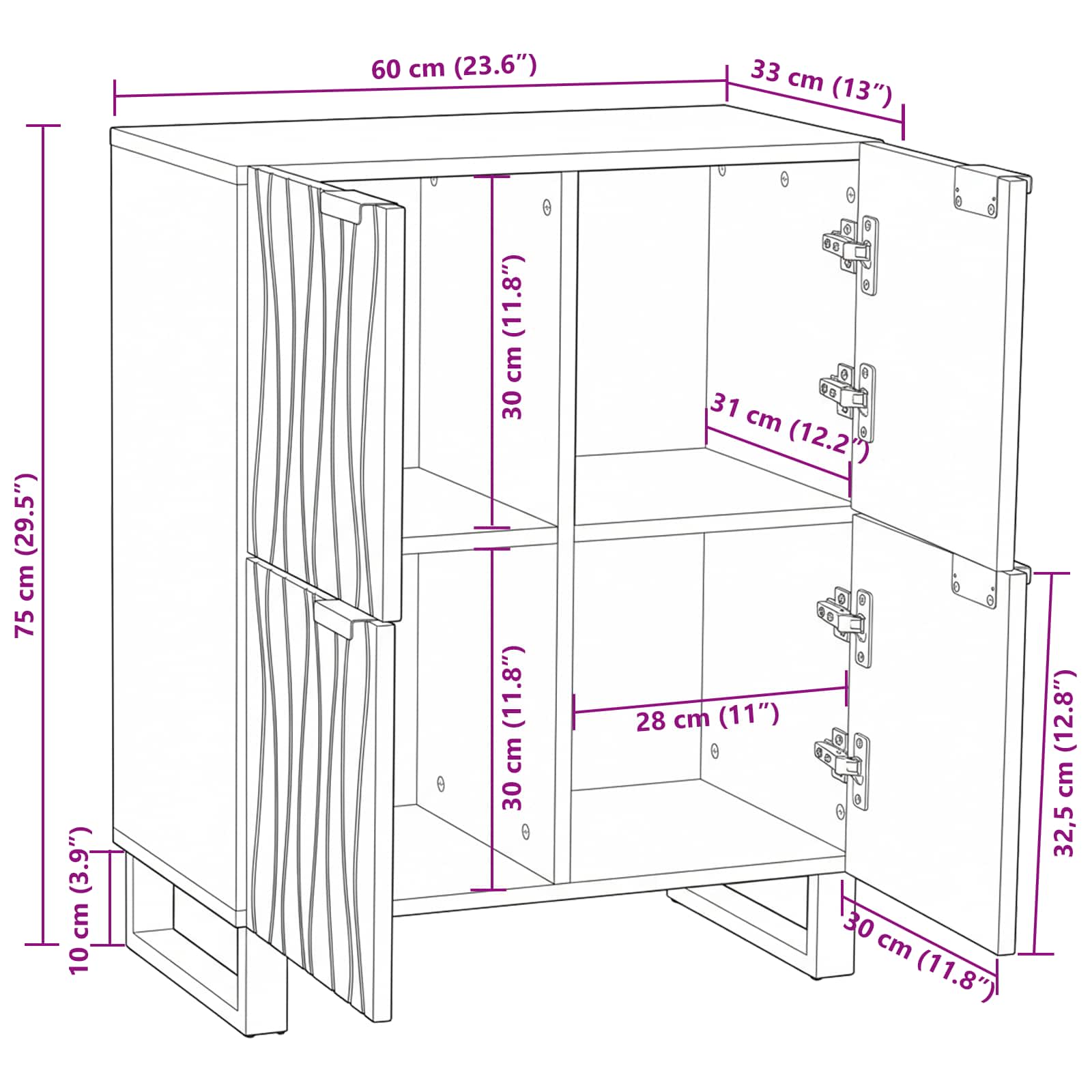 Media-opslagkasten en rekken Bruin 60 x 33.5 x 75 cm is nu te koop bij PeponiXL, paradijselijk wonen!