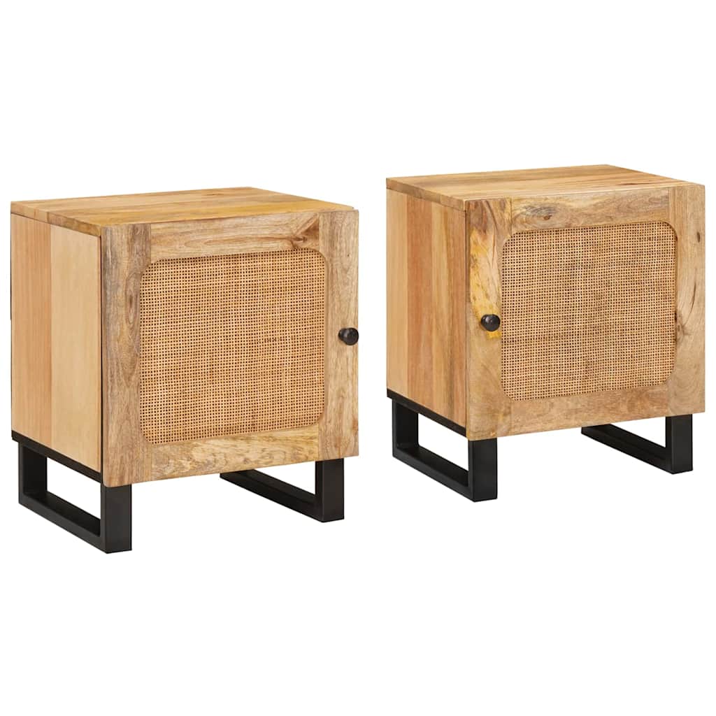 Nachtkastje 2 pcs Naturel 40 x 33 x 46 cm is nu te koop bij PeponiXL, paradijselijk wonen!