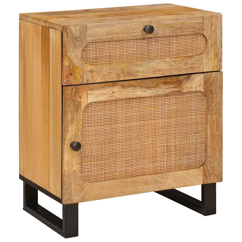 Nachtkastje met lade Naturel 50 x 33 x 60 cm Massief Mango Hout is nu te koop bij PeponiXL, paradijselijk wonen!