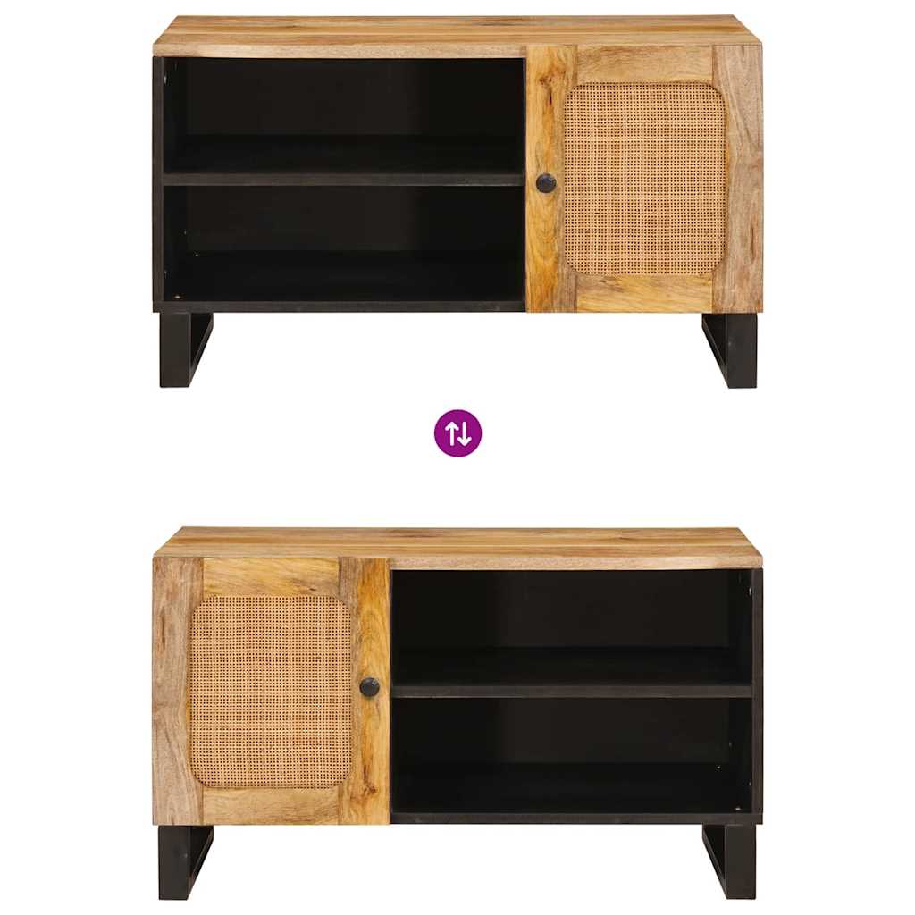 TV-kast met opslag Bruin 80 x 33 x 46 cm Massief Mango Hout is nu te koop bij PeponiXL, paradijselijk wonen!