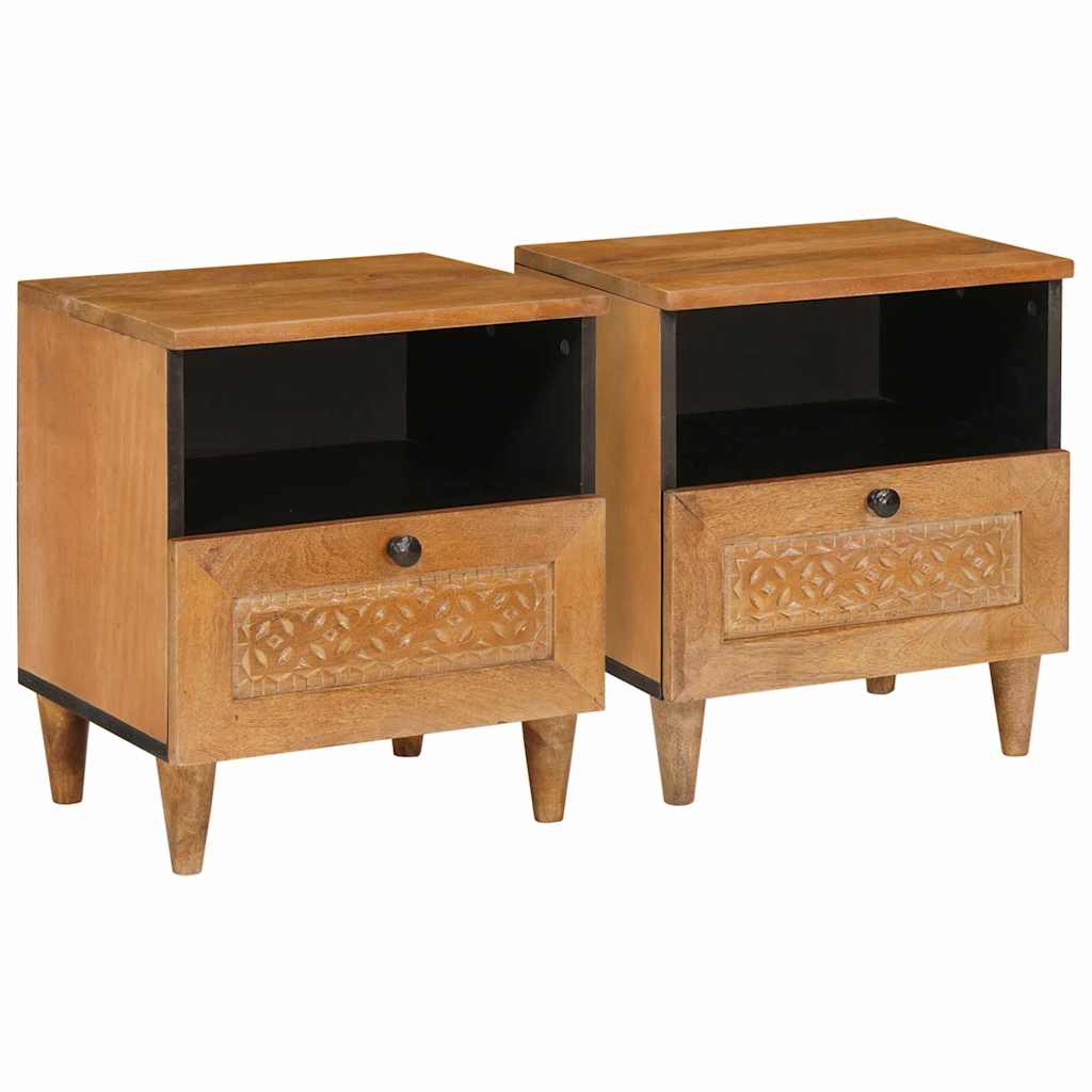 Nachtkastje met lade 2 pcs Licht Bruin 40 x 33 x 46 cm is nu te koop bij PeponiXL, paradijselijk wonen!