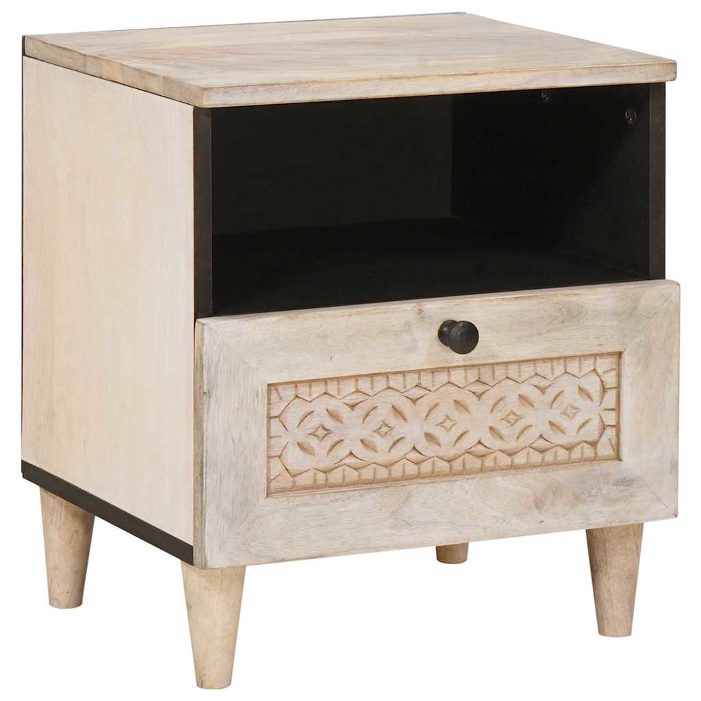 Nachtkastje 2 pcs Beige 40 x 33 x 46 cm Massief acaciahout is nu te koop bij PeponiXL, paradijselijk wonen!
