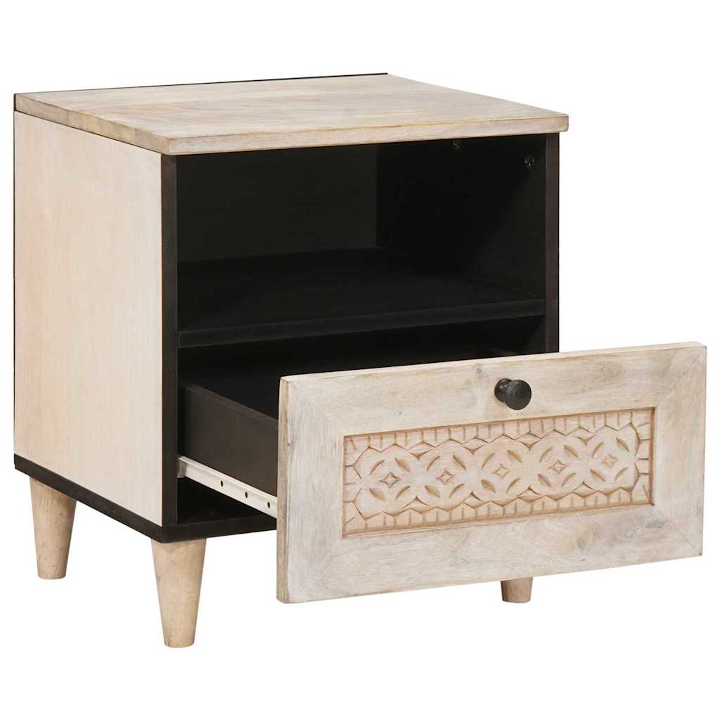 Nachtkastje 2 pcs Beige 40 x 33 x 46 cm Massief acaciahout is nu te koop bij PeponiXL, paradijselijk wonen!