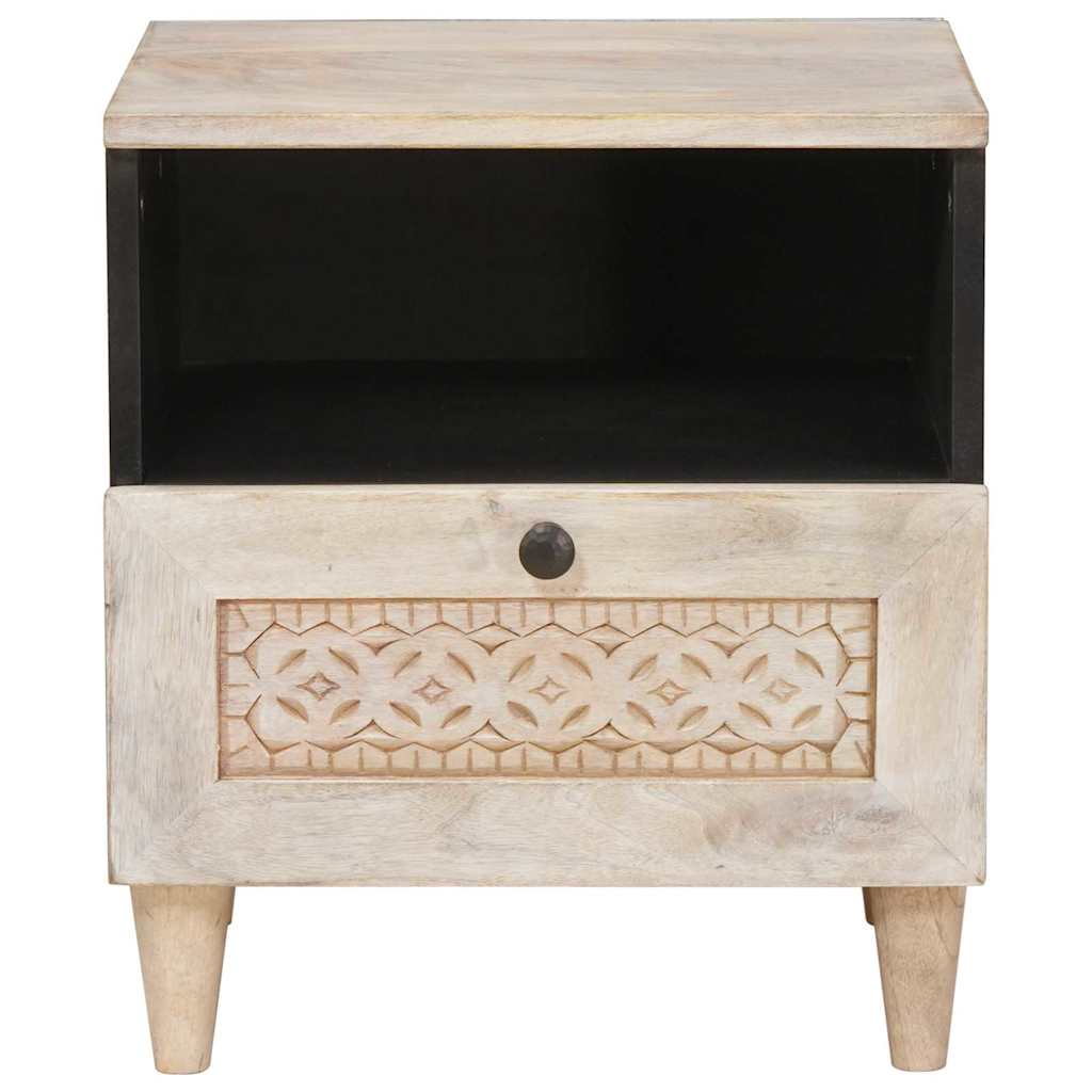 Nachtkastje 2 pcs Beige 40 x 33 x 46 cm Massief acaciahout is nu te koop bij PeponiXL, paradijselijk wonen!
