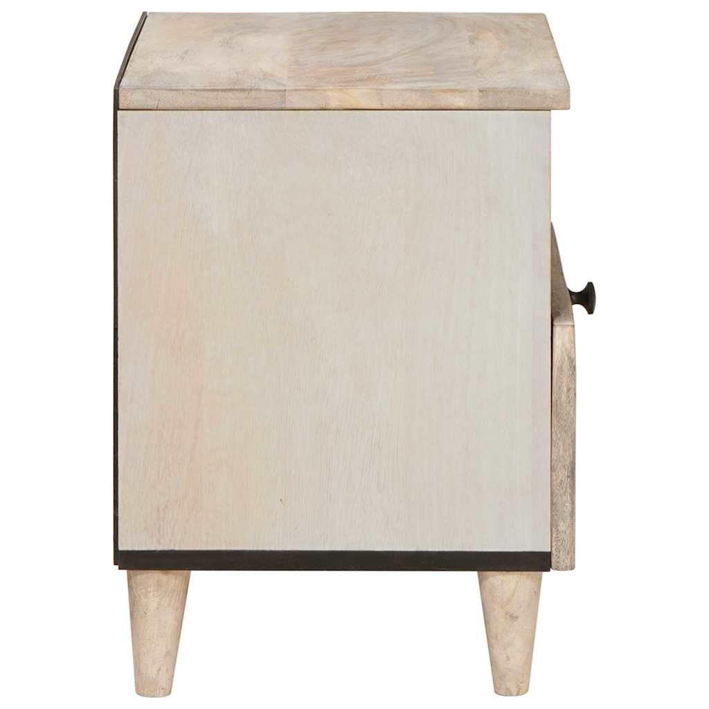 Nachtkastje 2 pcs Beige 40 x 33 x 46 cm Massief acaciahout is nu te koop bij PeponiXL, paradijselijk wonen!