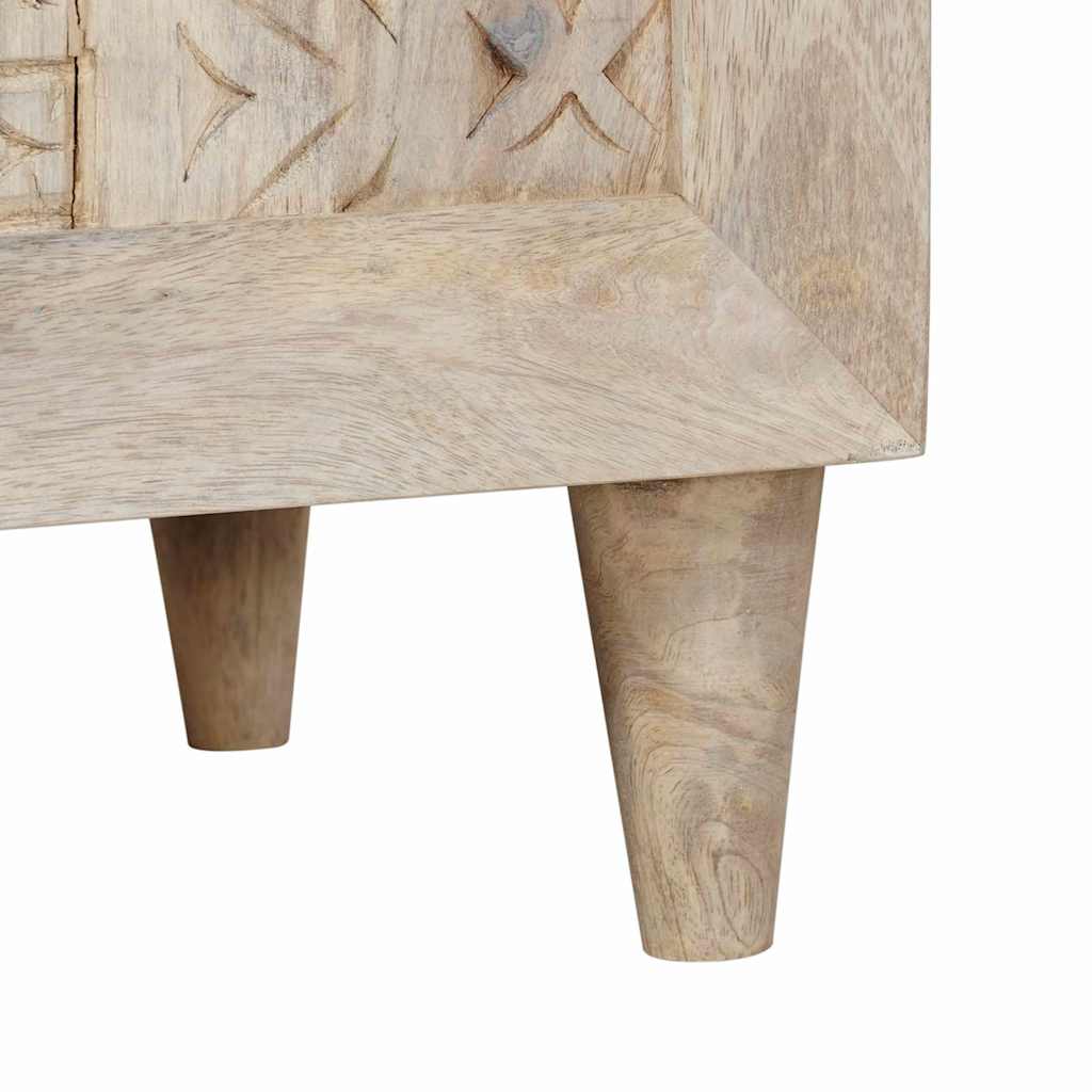 Nachtkastje met lade Beige 50 x 33 x 60 cm Massief acaciahout is nu te koop bij PeponiXL, paradijselijk wonen!