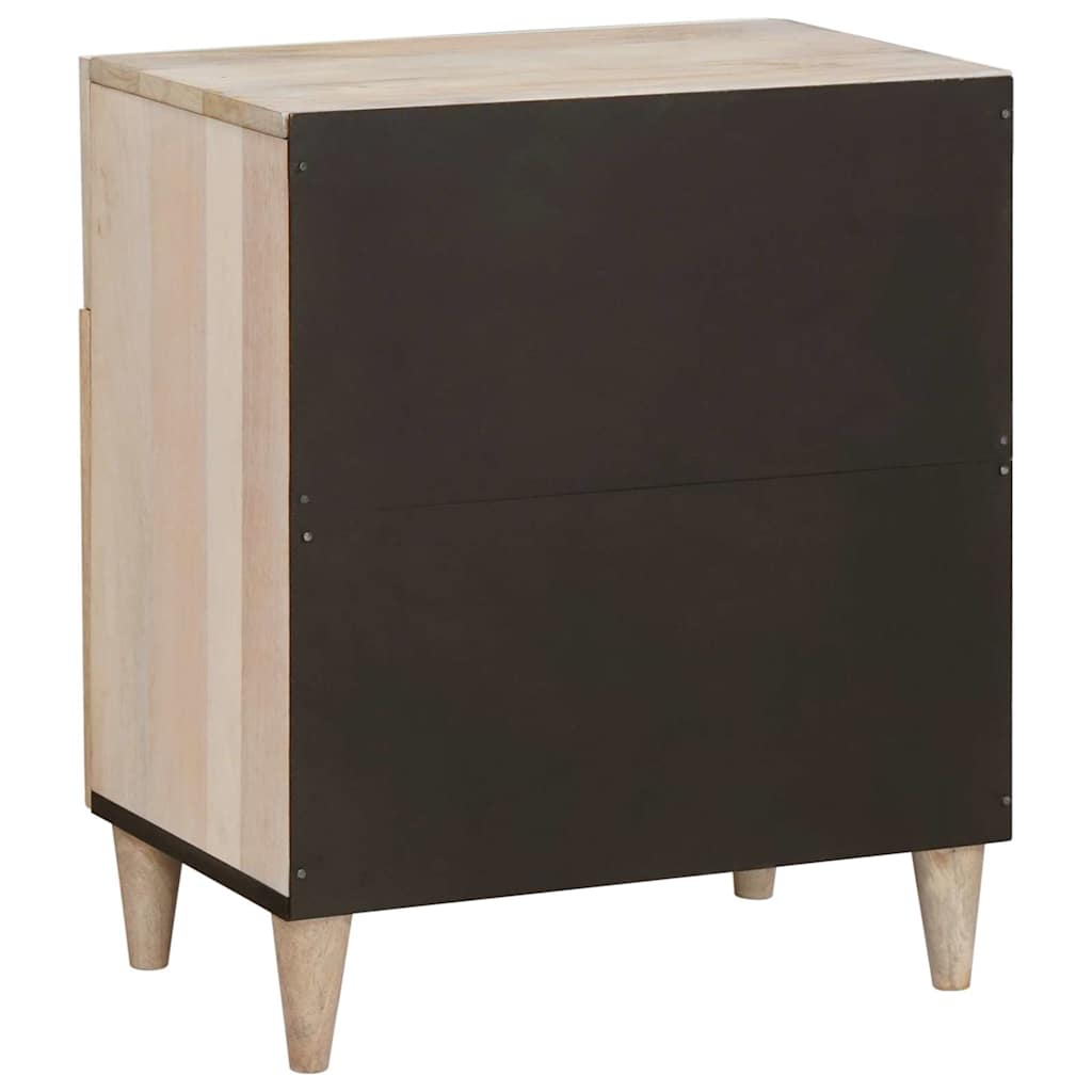 Nachtkastje met lade Beige 50 x 33 x 60 cm Massief acaciahout is nu te koop bij PeponiXL, paradijselijk wonen!