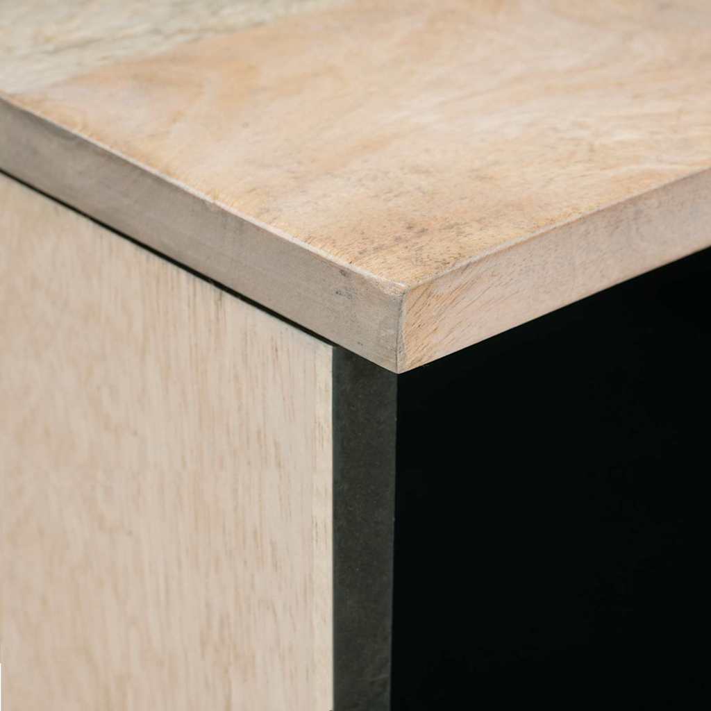 Nachtkastje met lade Beige 50 x 33 x 62 cm Massief acaciahout is nu te koop bij PeponiXL, paradijselijk wonen!
