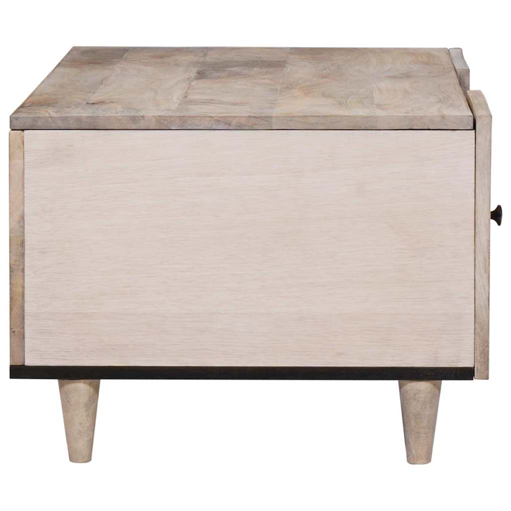 Salontafel met plank Beige 100 x 54 x 40 cm Massief acaciahout is nu te koop bij PeponiXL, paradijselijk wonen!