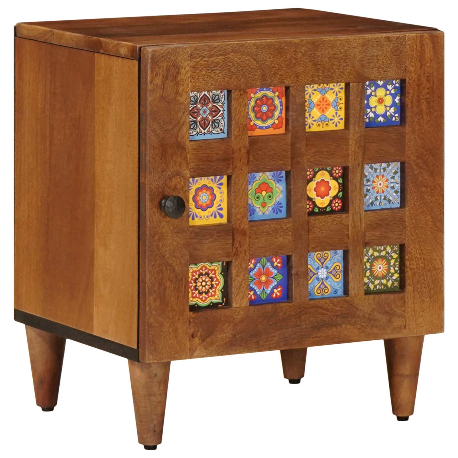 Nachtkastje Bruin 40 x 33 x 46 cm Massief Mango Hout is nu te koop bij PeponiXL, paradijselijk wonen!
