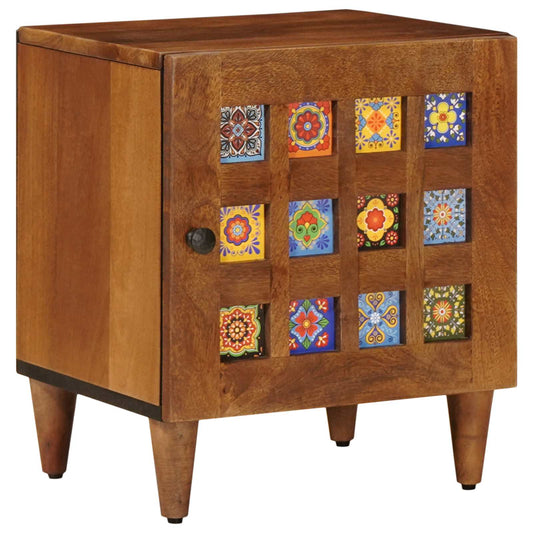 Nachtkastje Bruin 40 x 33 x 46 cm Massief Mango Hout is nu te koop bij PeponiXL, paradijselijk wonen!