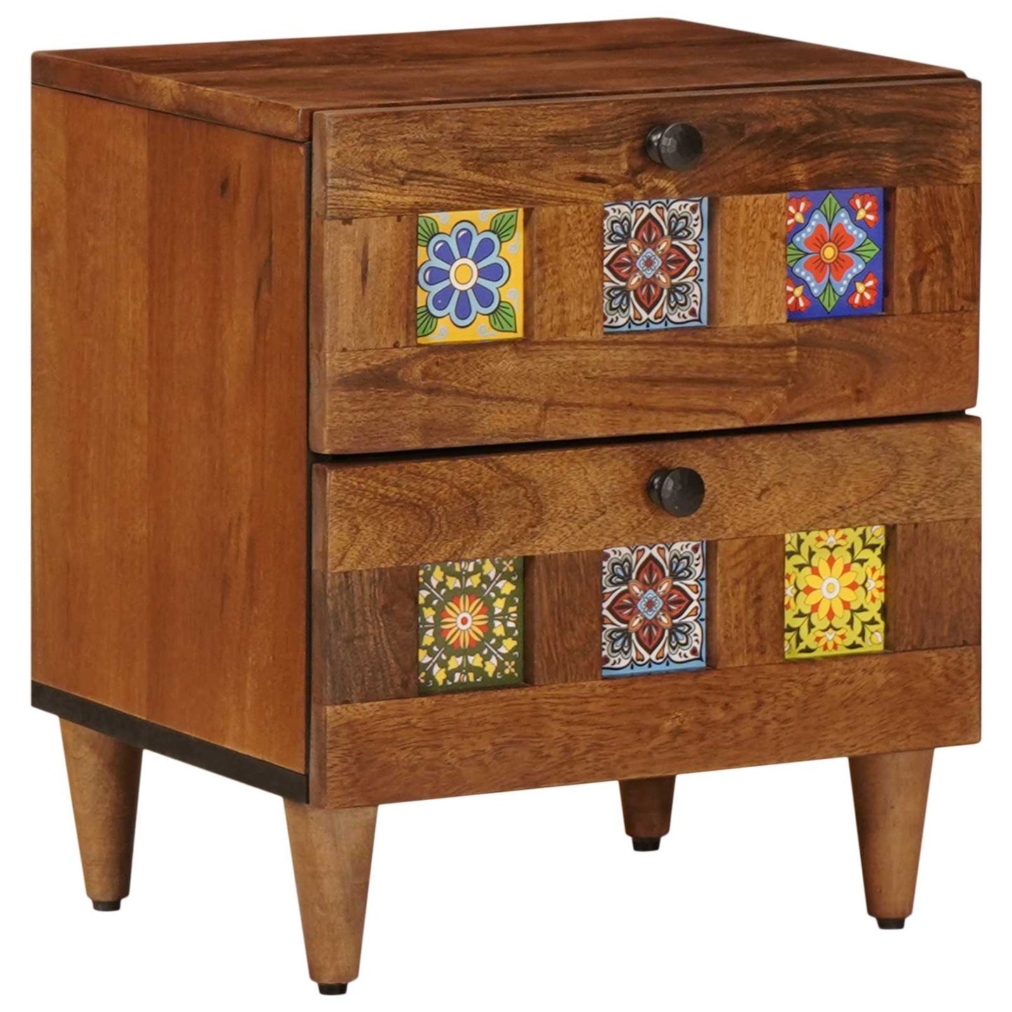 Nachtkastje met lade Bruin 40 x 33 x 46 cm Massief Mango Hout is nu te koop bij PeponiXL, paradijselijk wonen!