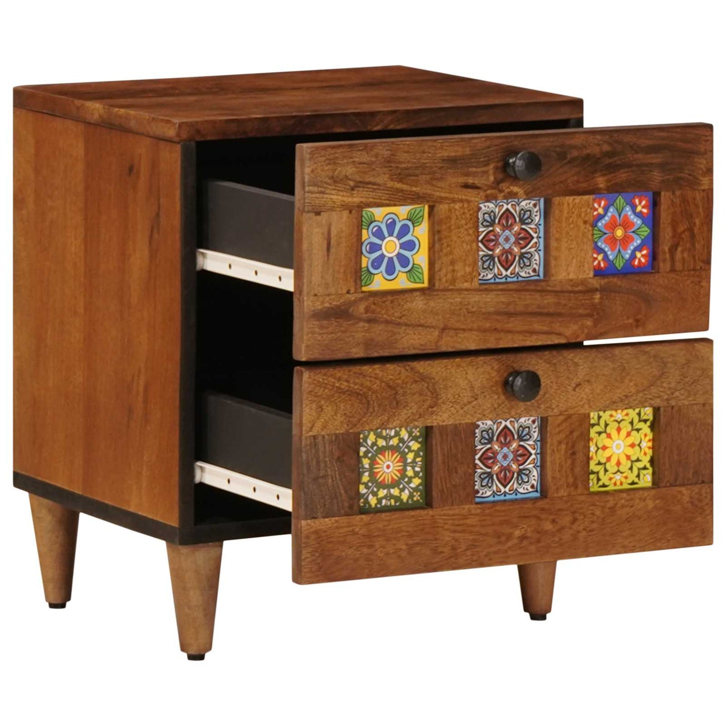 Nachtkastje met lade Bruin 40 x 33 x 46 cm Massief Mango Hout is nu te koop bij PeponiXL, paradijselijk wonen!