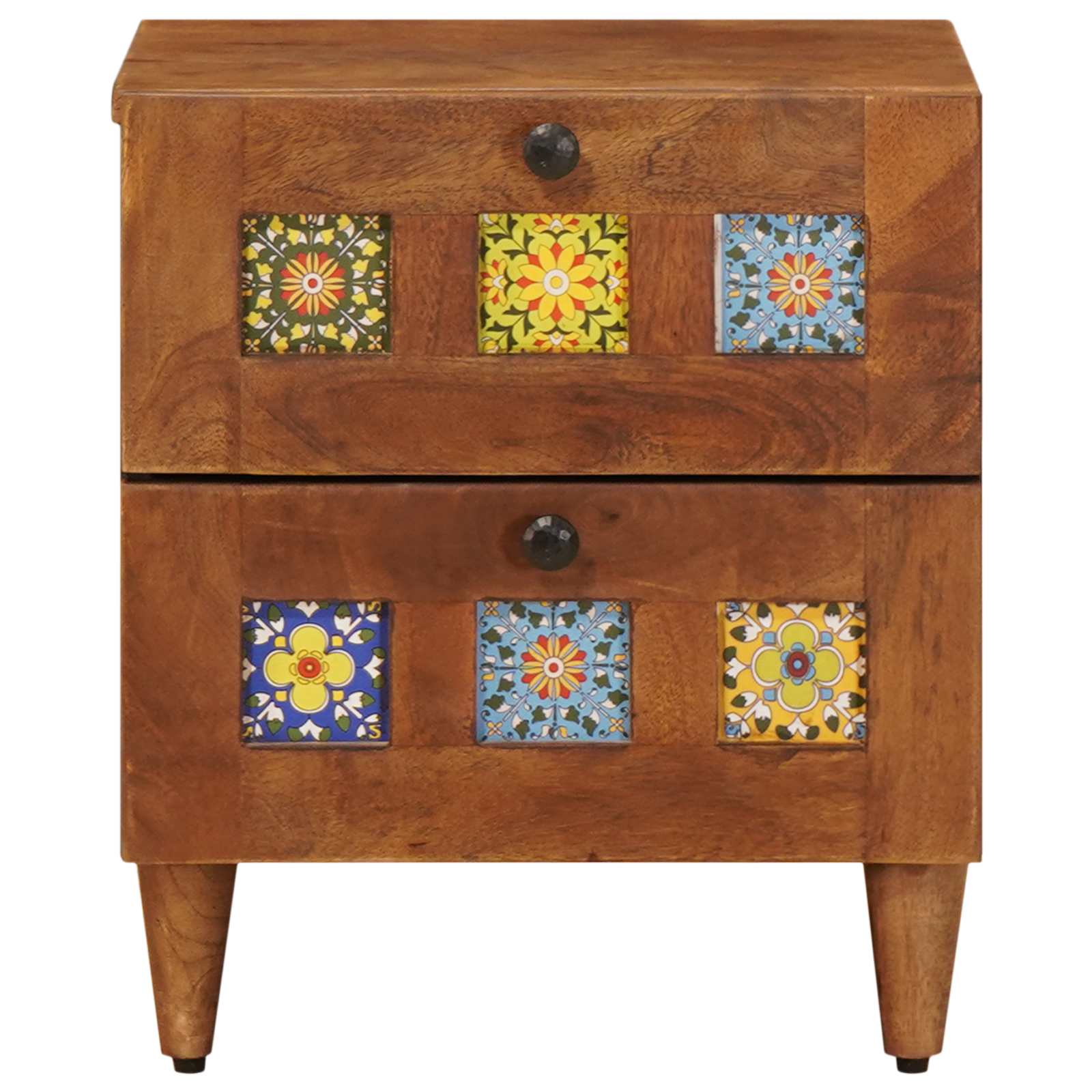 Nachtkastje met lade Bruin 40 x 33 x 46 cm Massief Mango Hout is nu te koop bij PeponiXL, paradijselijk wonen!