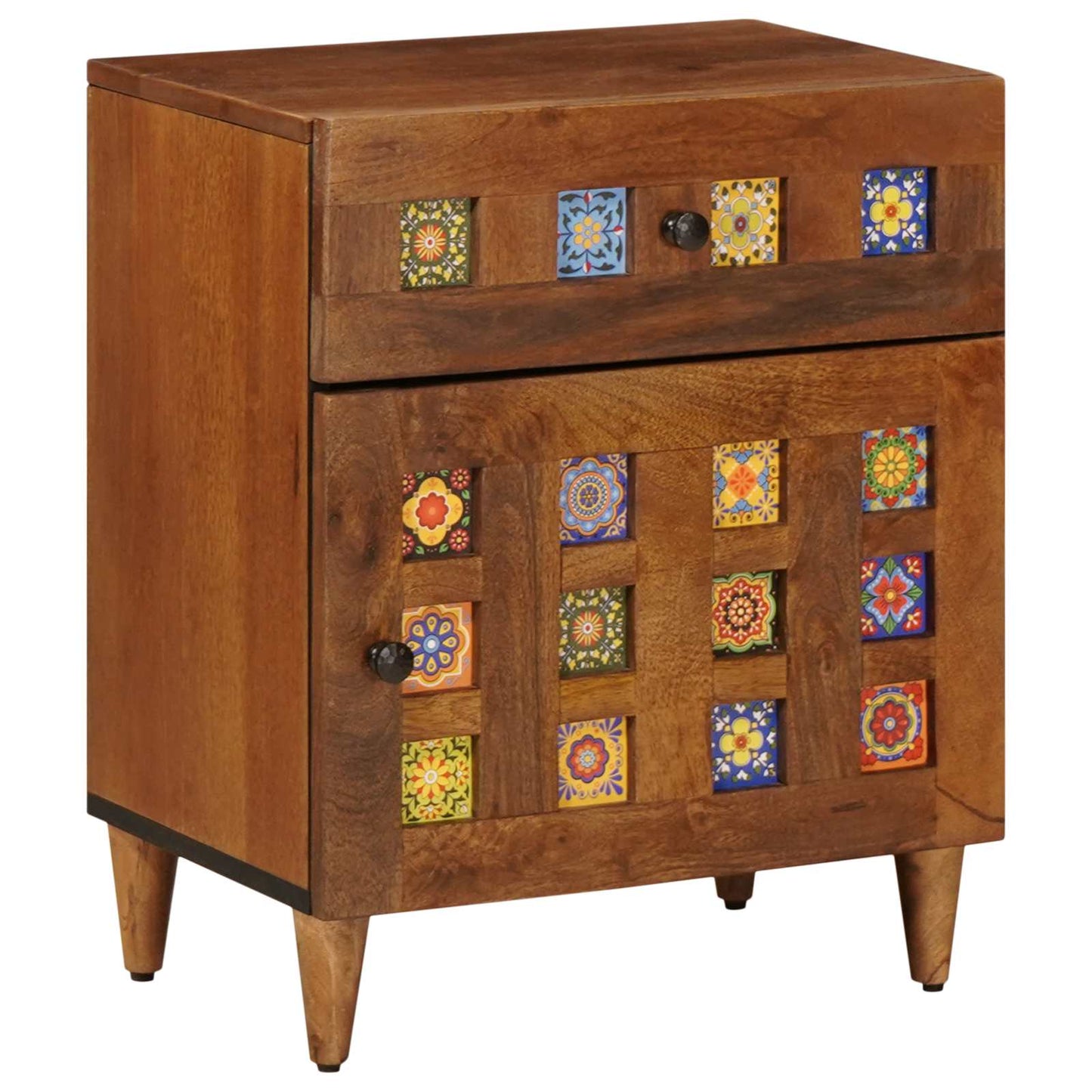 Nachtkastje met lade Bruin 50 x 33 x 60 cm Massief Mango Hout is nu te koop bij PeponiXL, paradijselijk wonen!