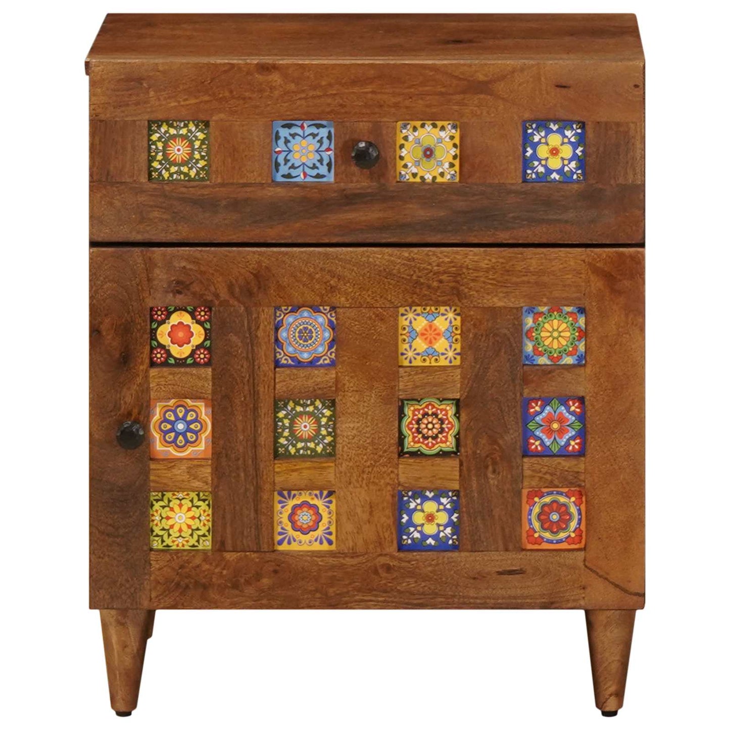 Nachtkastje met lade Bruin 50 x 33 x 60 cm Massief Mango Hout is nu te koop bij PeponiXL, paradijselijk wonen!