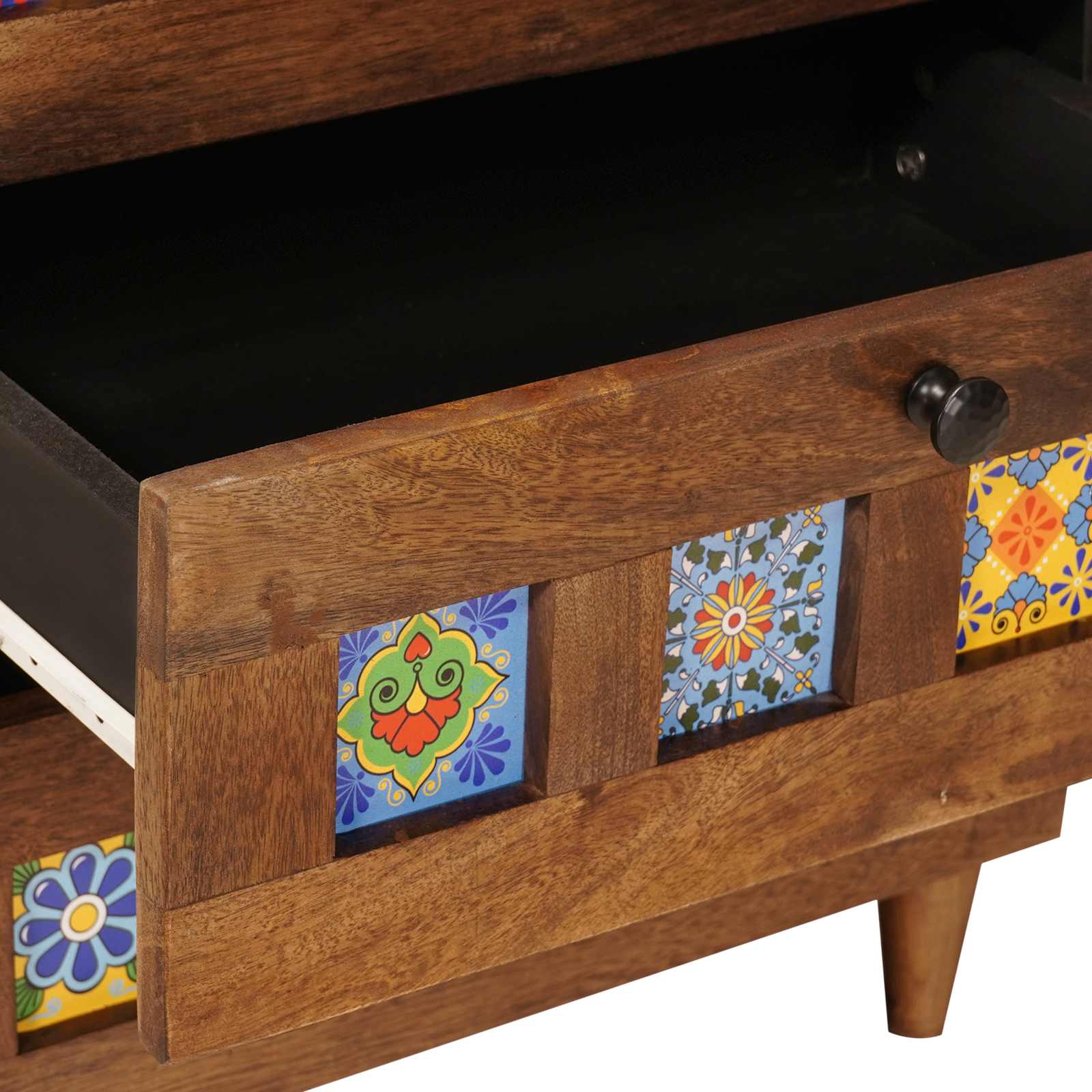 Nachtkastje met lade Bruin 50 x 33 x 62 cm Massief Mango Hout is nu te koop bij PeponiXL, paradijselijk wonen!