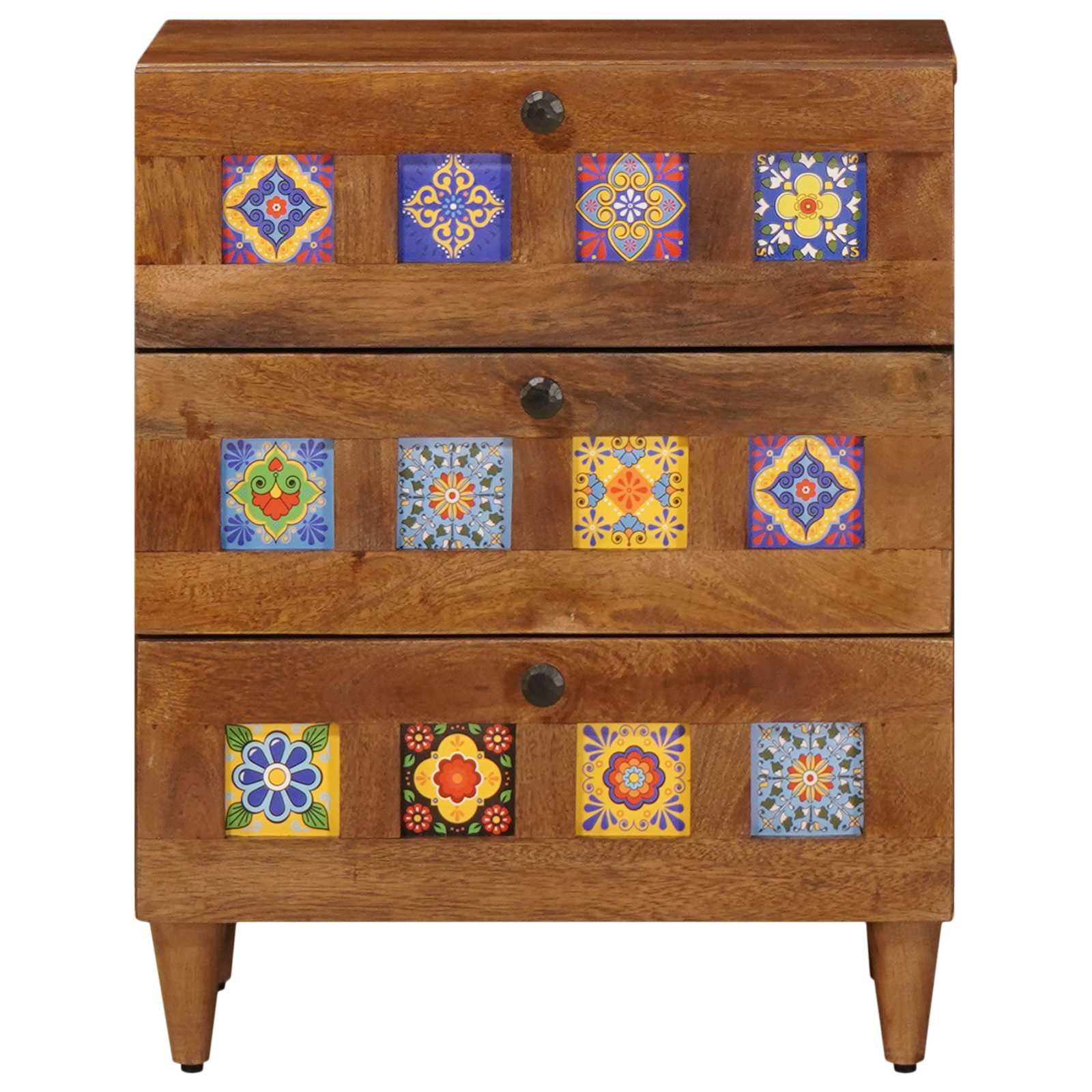 Nachtkastje met lade Bruin 50 x 33 x 62 cm Massief Mango Hout is nu te koop bij PeponiXL, paradijselijk wonen!