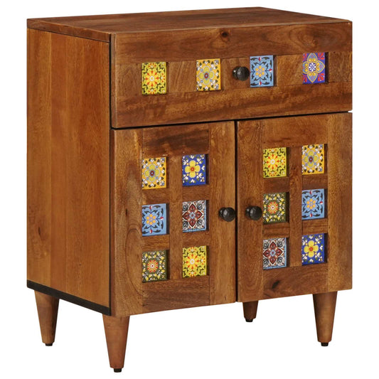 Nachtkastje met lade Bruin 50 x 33 x 60 cm Massief Mango Hout is nu te koop bij PeponiXL, paradijselijk wonen!