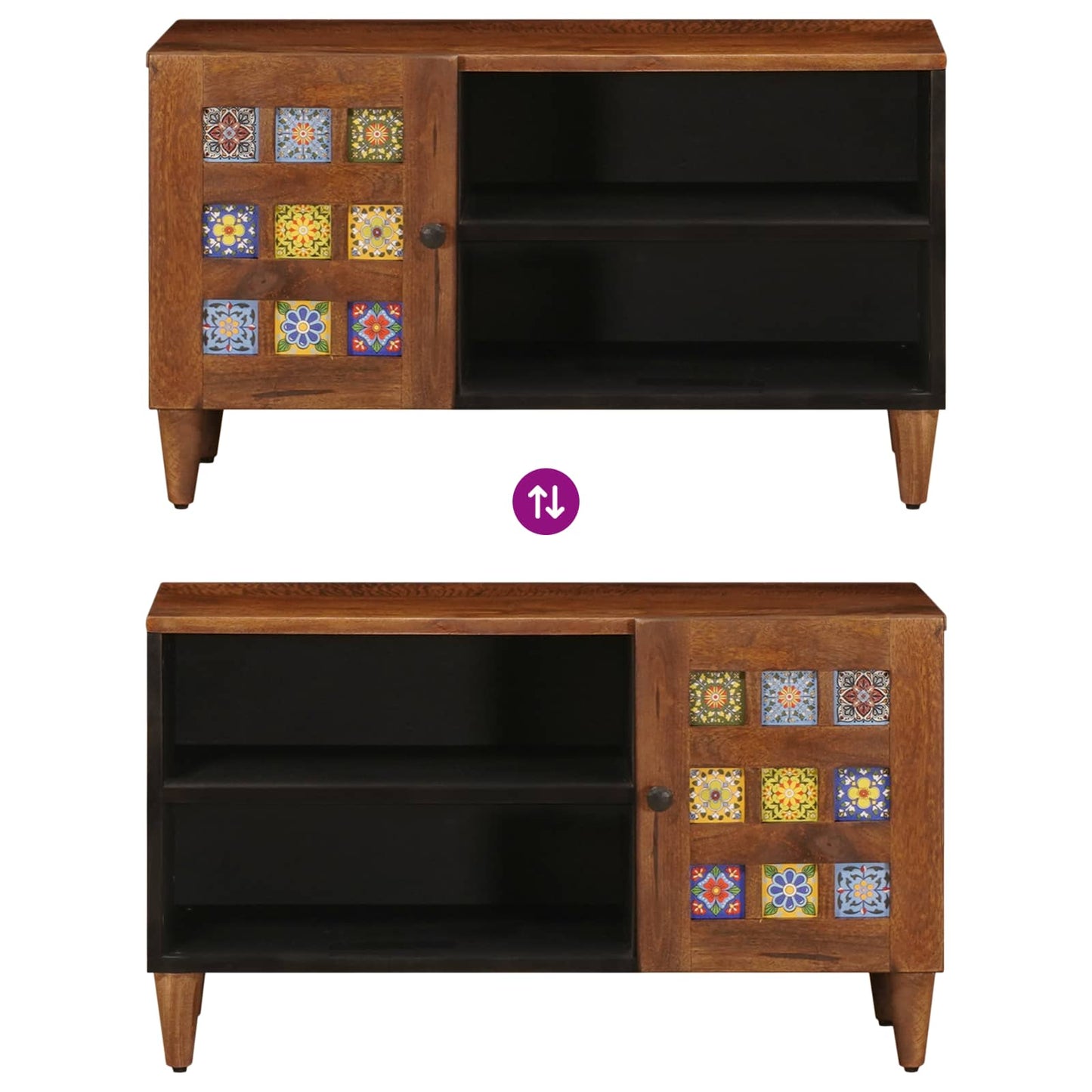 TV-kast Walnotenhout 80 x 33 x 46 cm Massief Mango Hout is nu te koop bij PeponiXL, paradijselijk wonen!