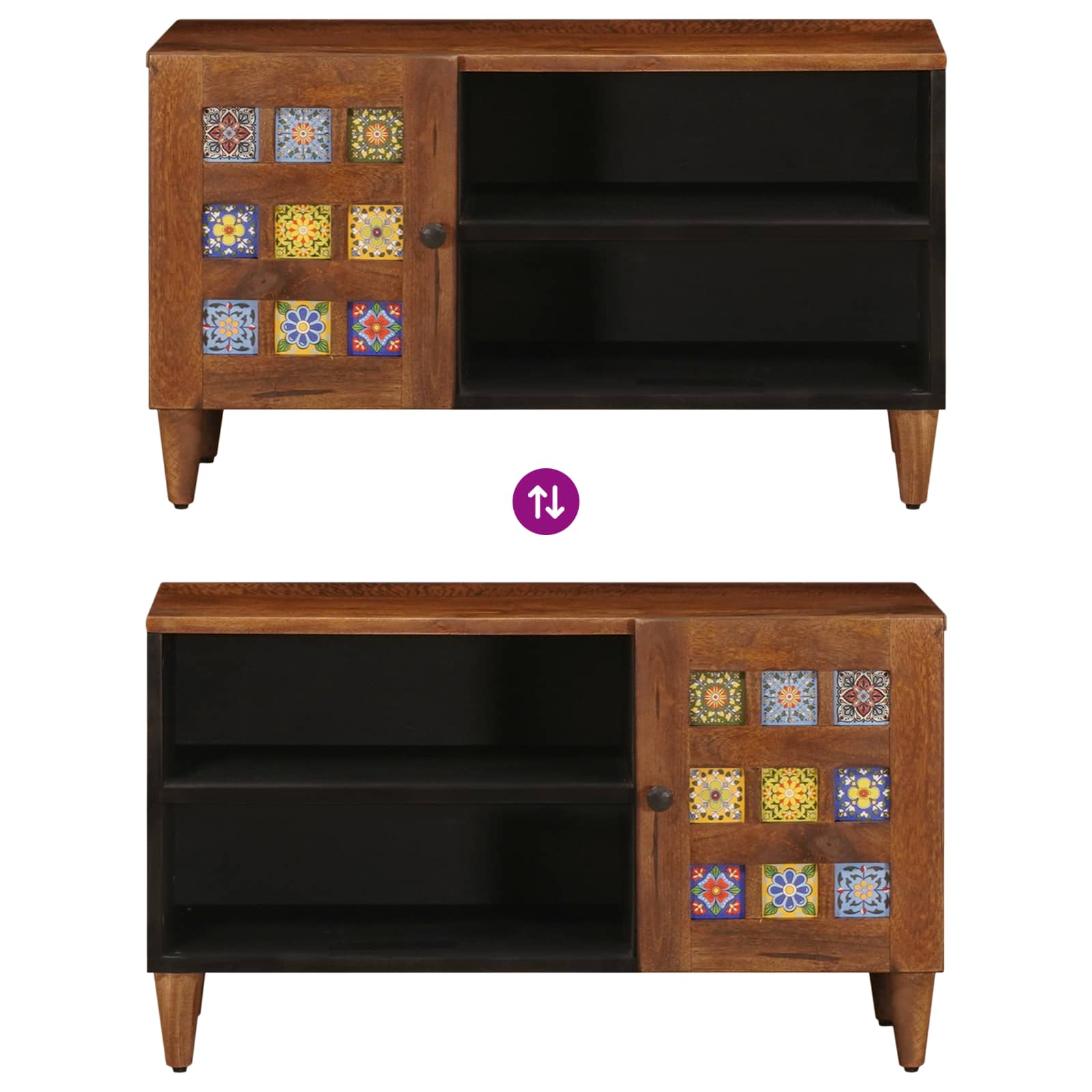 TV-kast Walnotenhout 80 x 33 x 46 cm Massief Mango Hout is nu te koop bij PeponiXL, paradijselijk wonen!