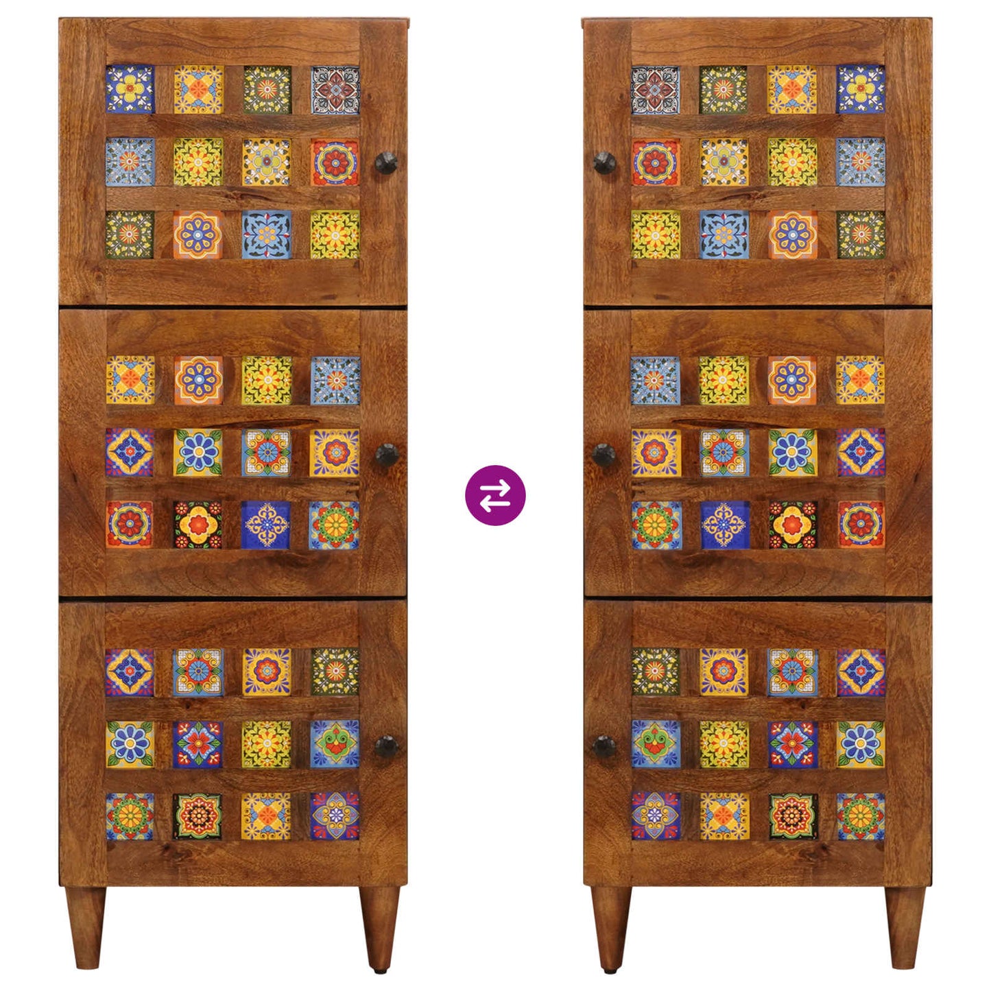 Hoge kast Walnotenhout 40 x 33 x 110 cm Massief Mango Hout is nu te koop bij PeponiXL, paradijselijk wonen!