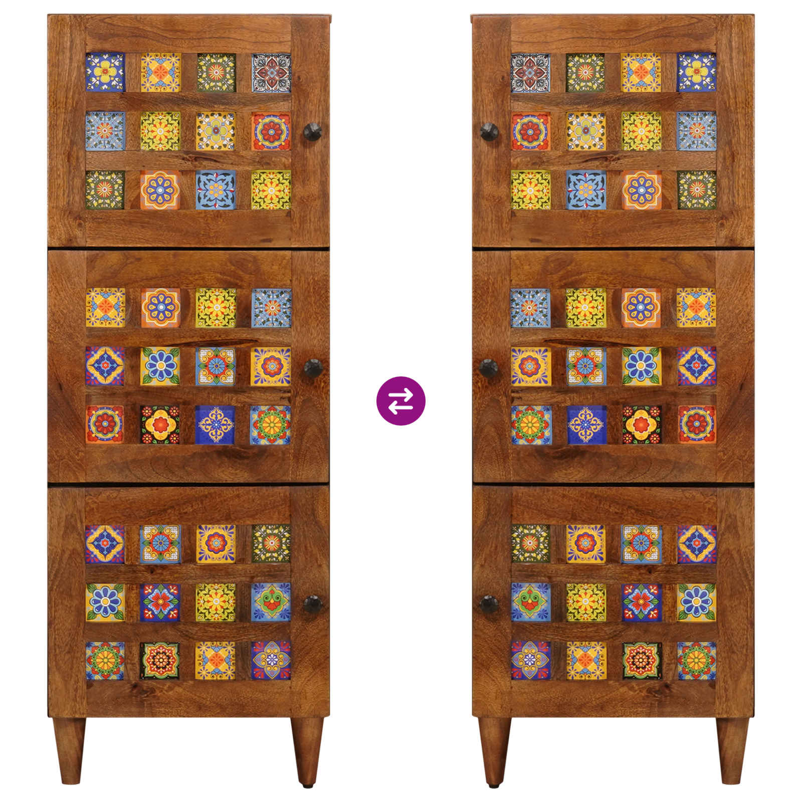 Hoge kast Walnotenhout 40 x 33 x 110 cm Massief Mango Hout is nu te koop bij PeponiXL, paradijselijk wonen!