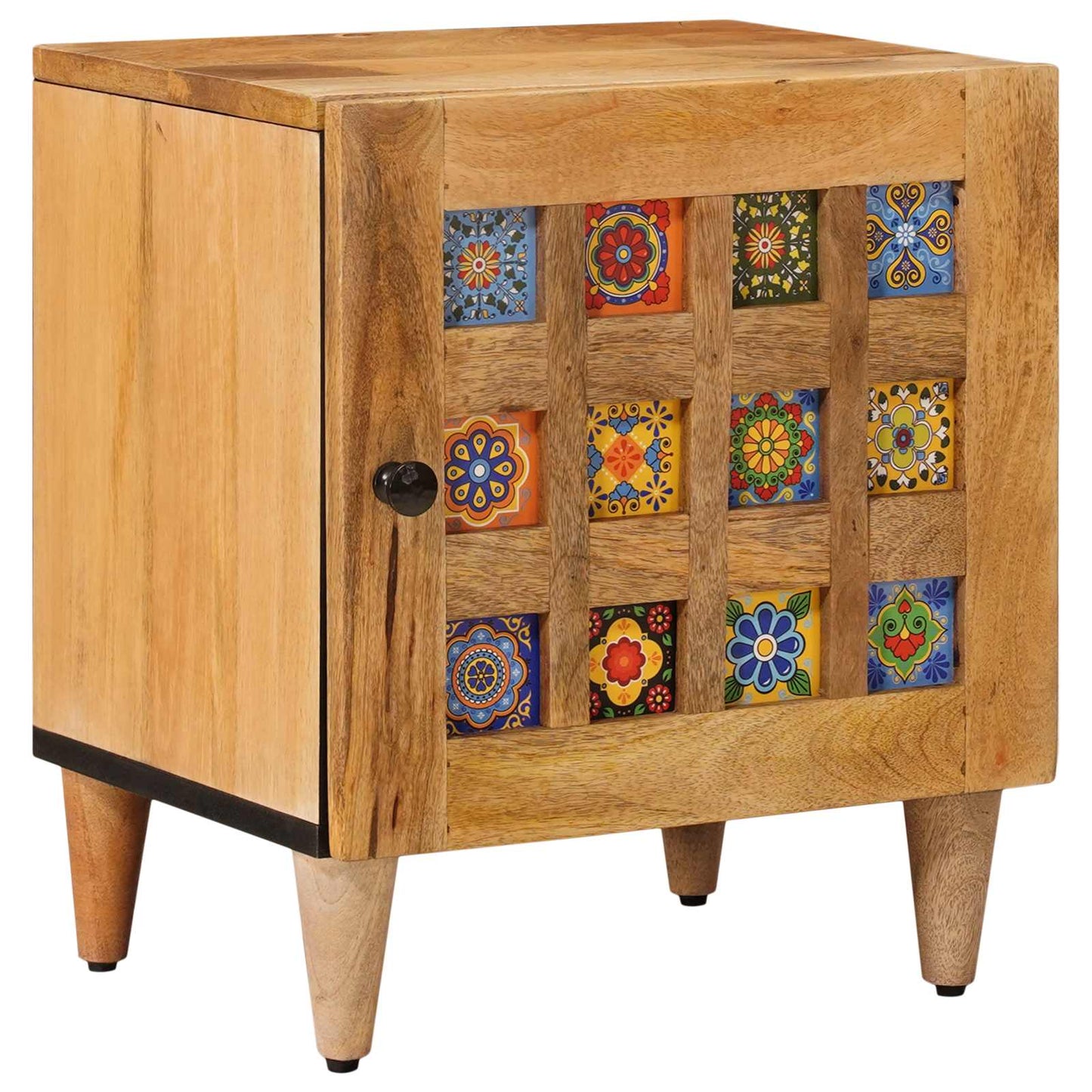 Nachtkastje Naturel 40 x 33,5 x 46 cm Massief Mango Hout is nu te koop bij PeponiXL, paradijselijk wonen!