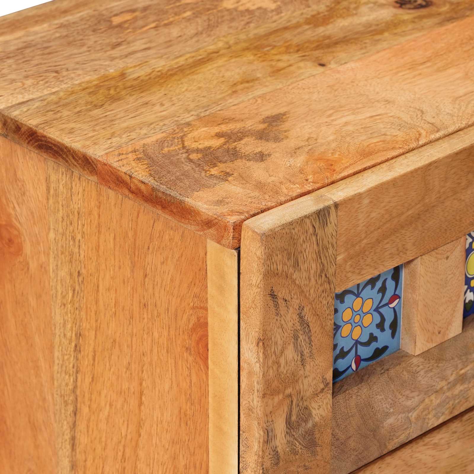 Nachtkastje Naturel 40 x 33,5 x 46 cm Massief Mango Hout is nu te koop bij PeponiXL, paradijselijk wonen!