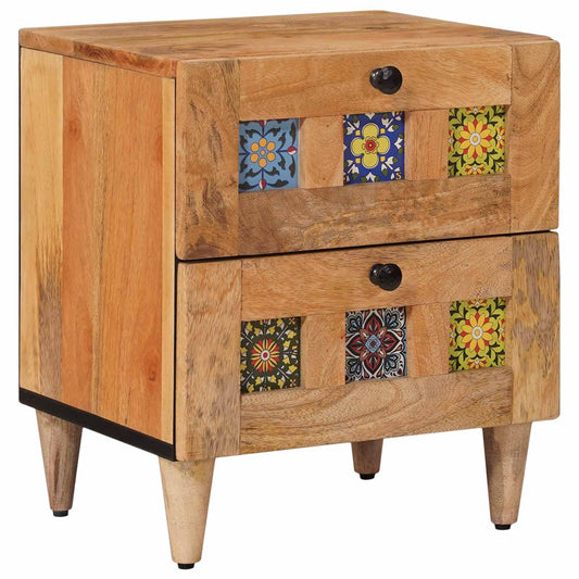 Nachtkastje Naturel 40 x 33,5 x 46 cm Massief Mango Hout is nu te koop bij PeponiXL, paradijselijk wonen!