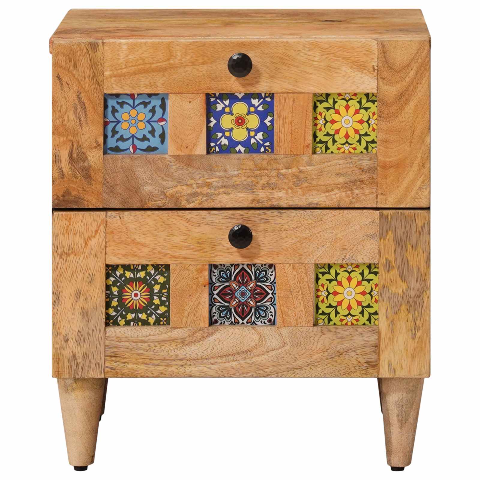 Nachtkastje Naturel 40 x 33,5 x 46 cm Massief Mango Hout is nu te koop bij PeponiXL, paradijselijk wonen!